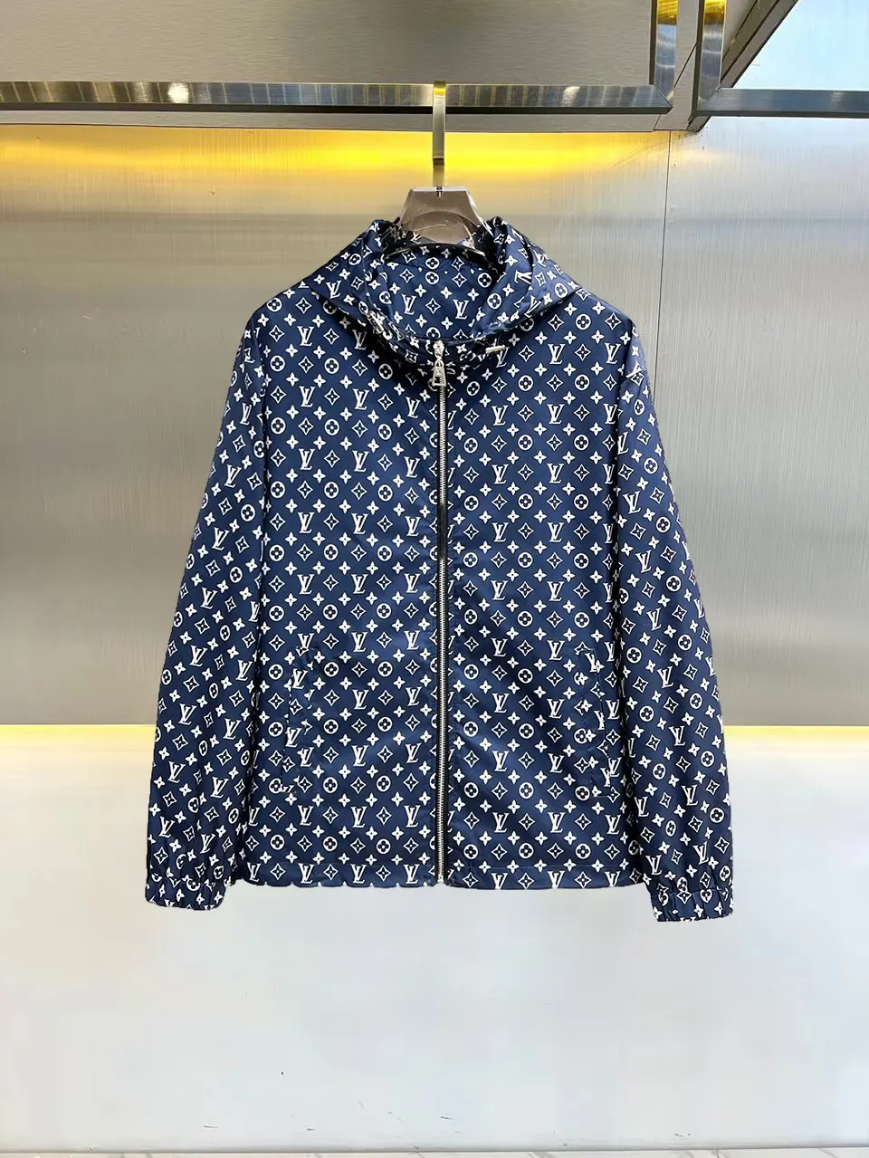 Monogram Print Hooded Windbreaker Jacket D38015136