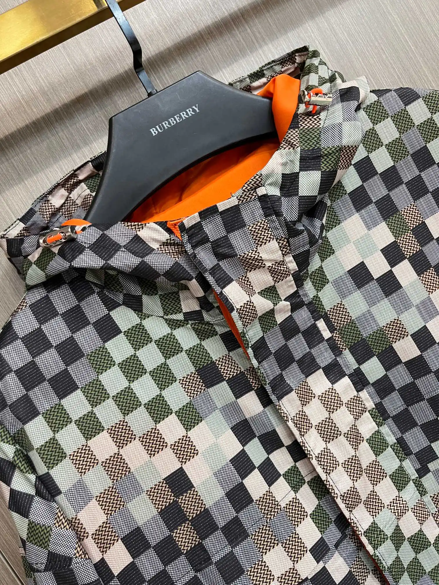 Damier Print Hooded Windbreaker Jacket D38014706 — view 3