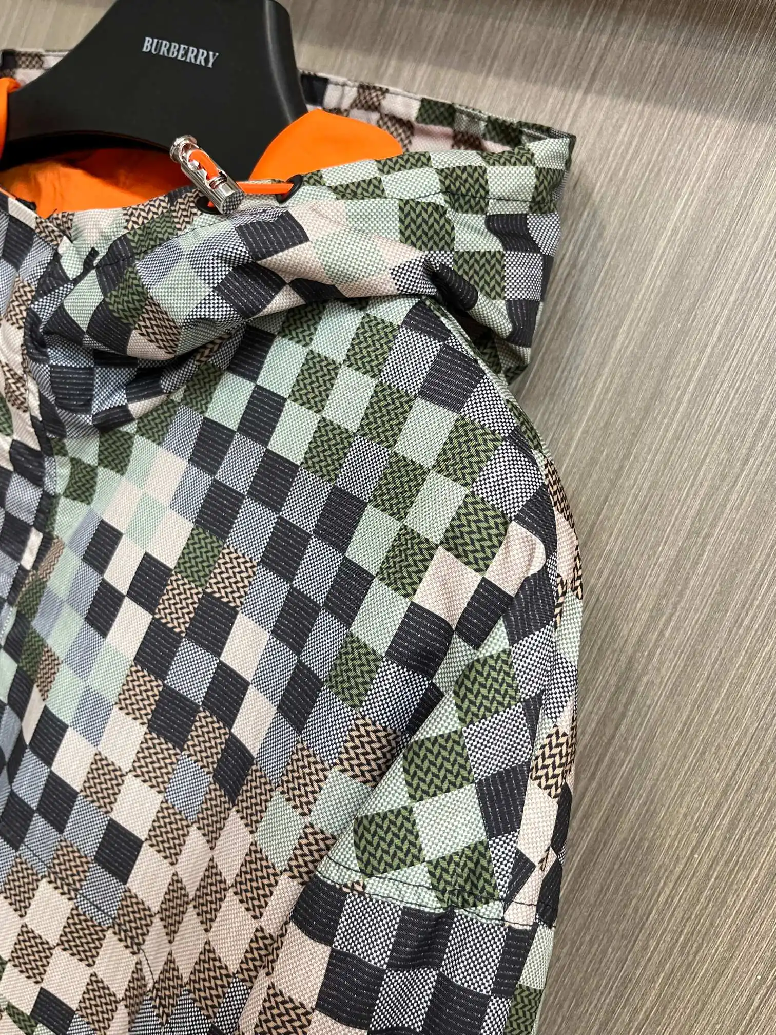 Damier Print Hooded Windbreaker Jacket D38014706 — view 4