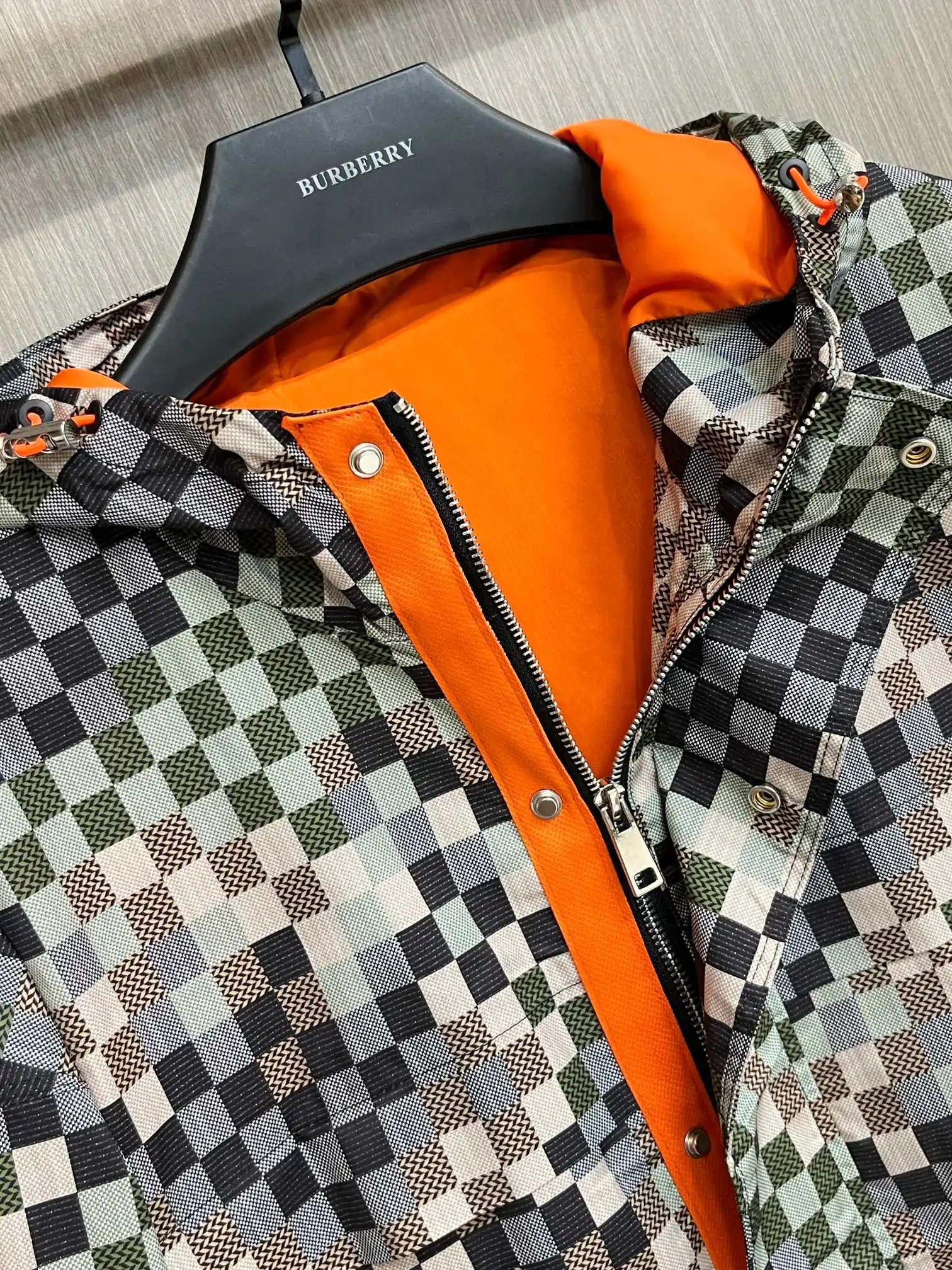 Damier Print Hooded Windbreaker Jacket D38014706 — view 5