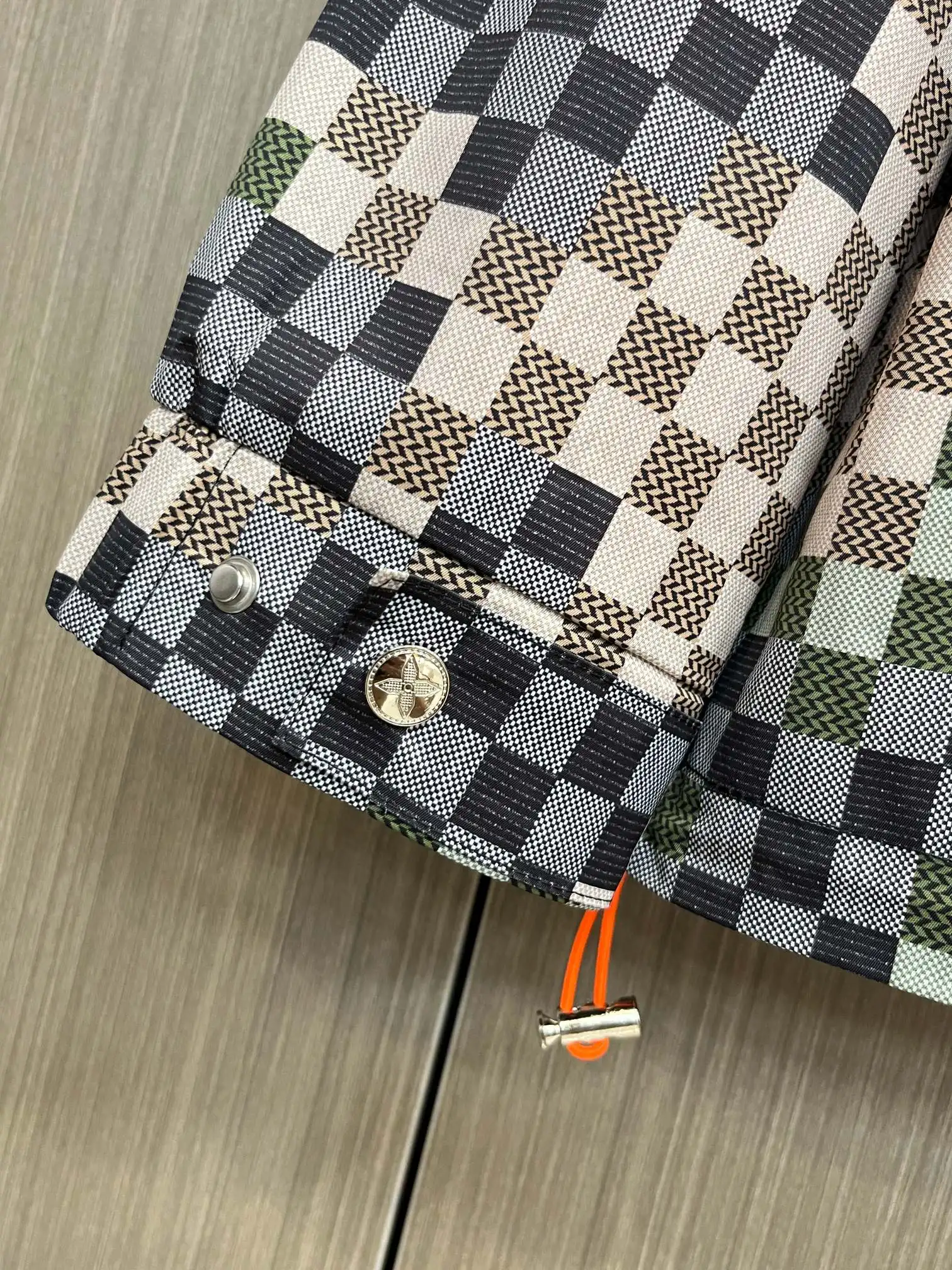 Damier Print Hooded Windbreaker Jacket D38014706 — view 8