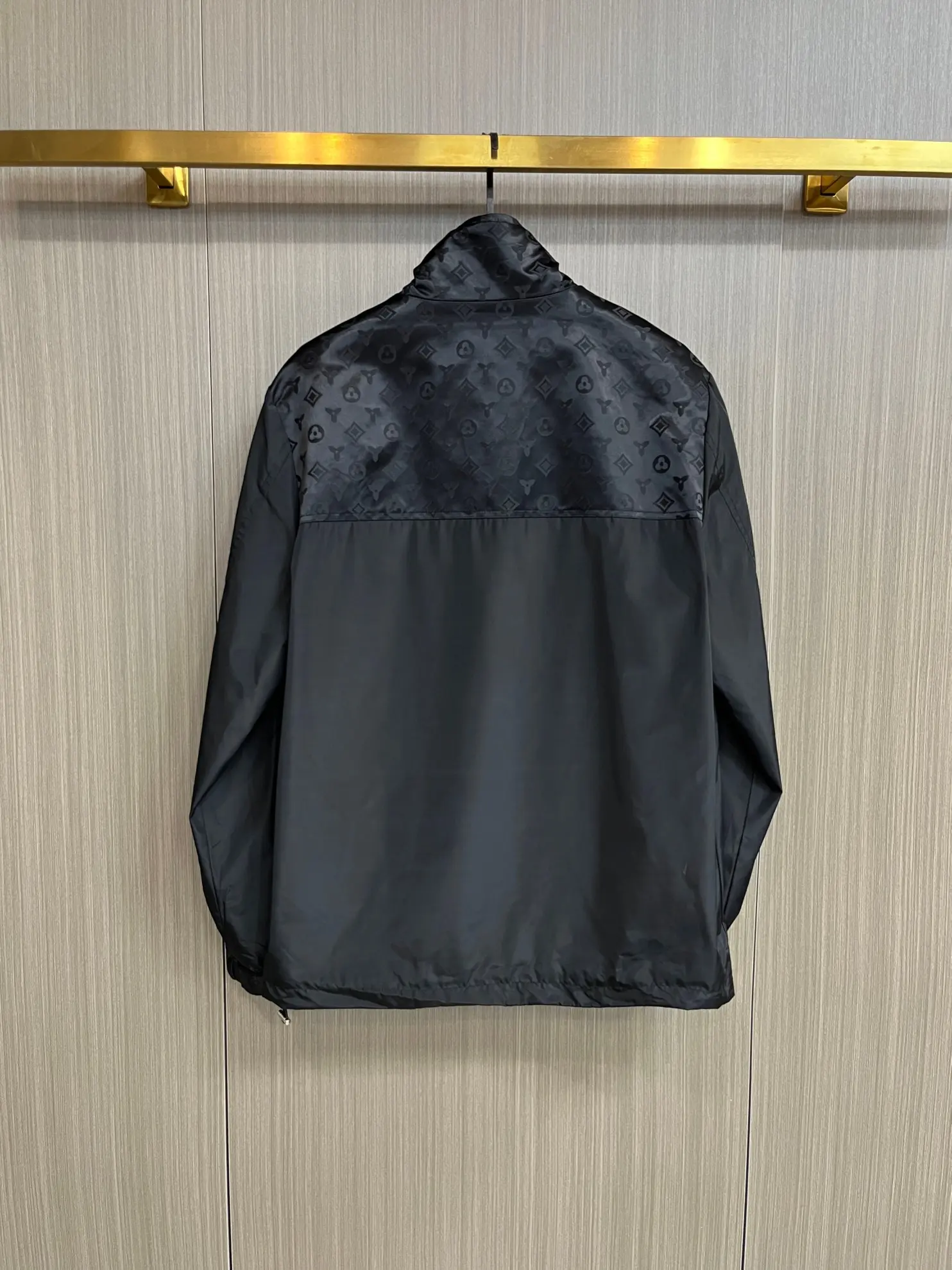 Monogram Panel Zip-Up Jacket with Packable Hood D38014780 — view 2
