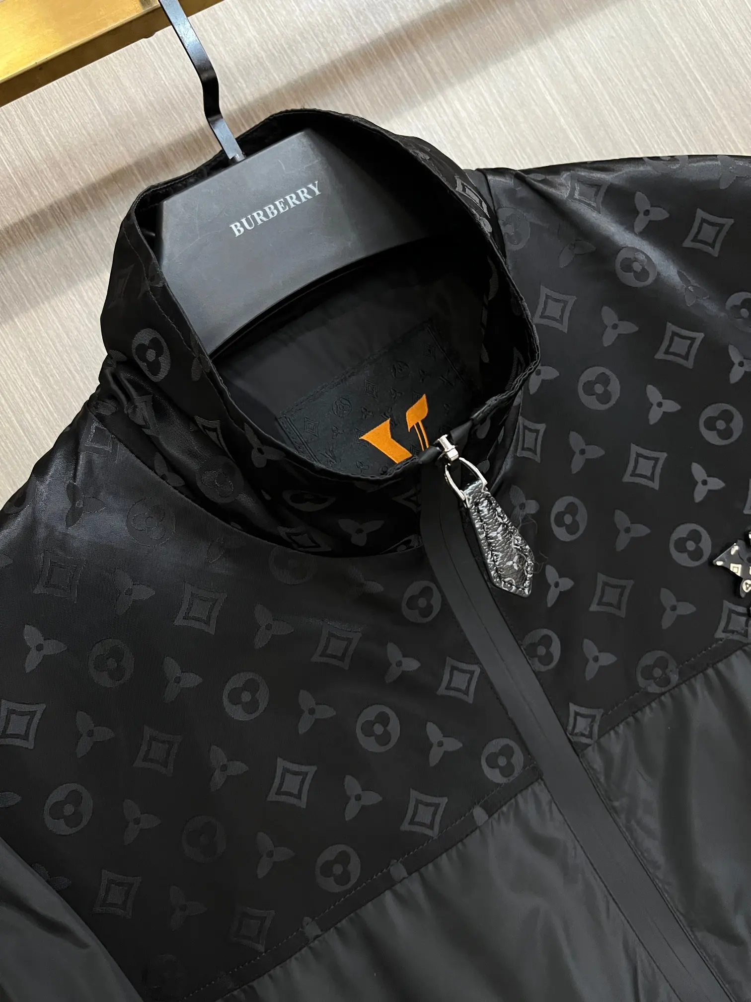 Monogram Panel Zip-Up Jacket with Packable Hood D38014780 — view 3