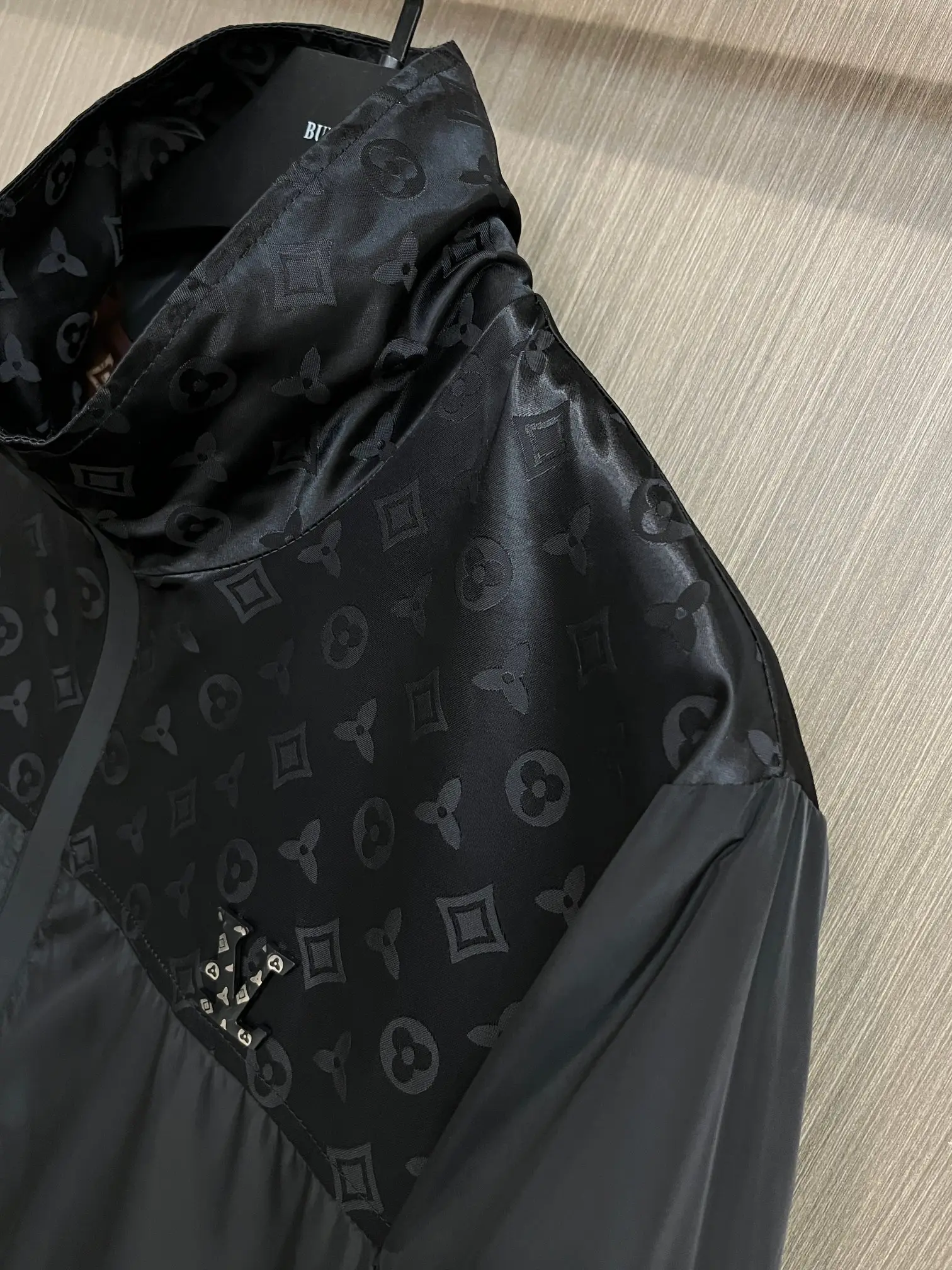 Monogram Panel Zip-Up Jacket with Packable Hood D38014780 — view 5