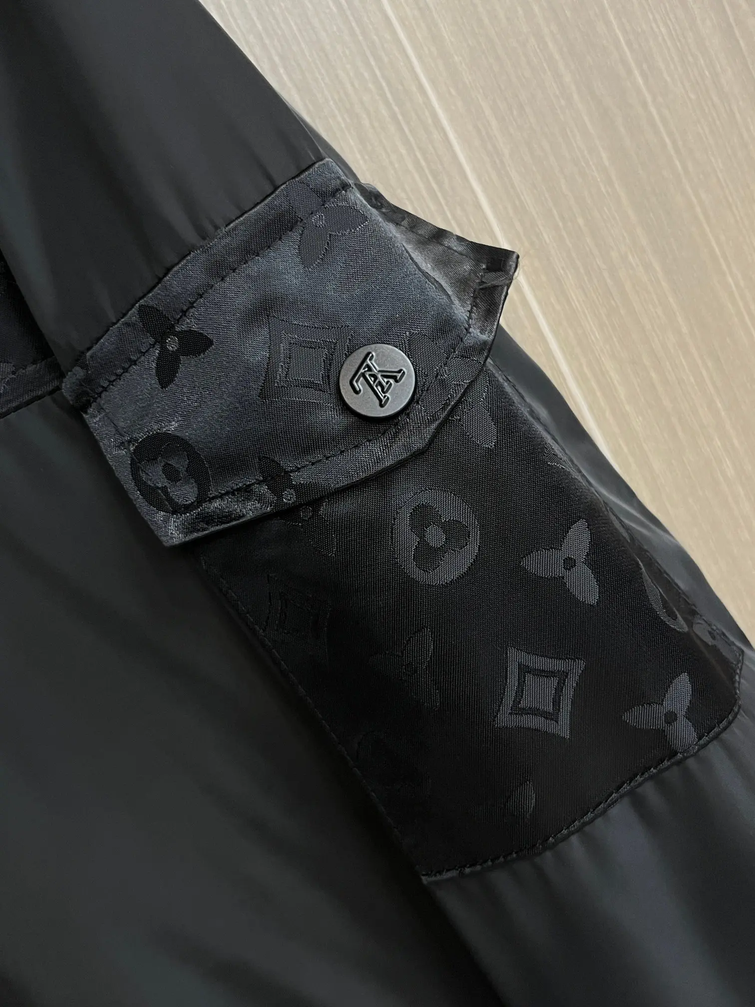 Monogram Panel Zip-Up Jacket with Packable Hood D38014780 — view 6