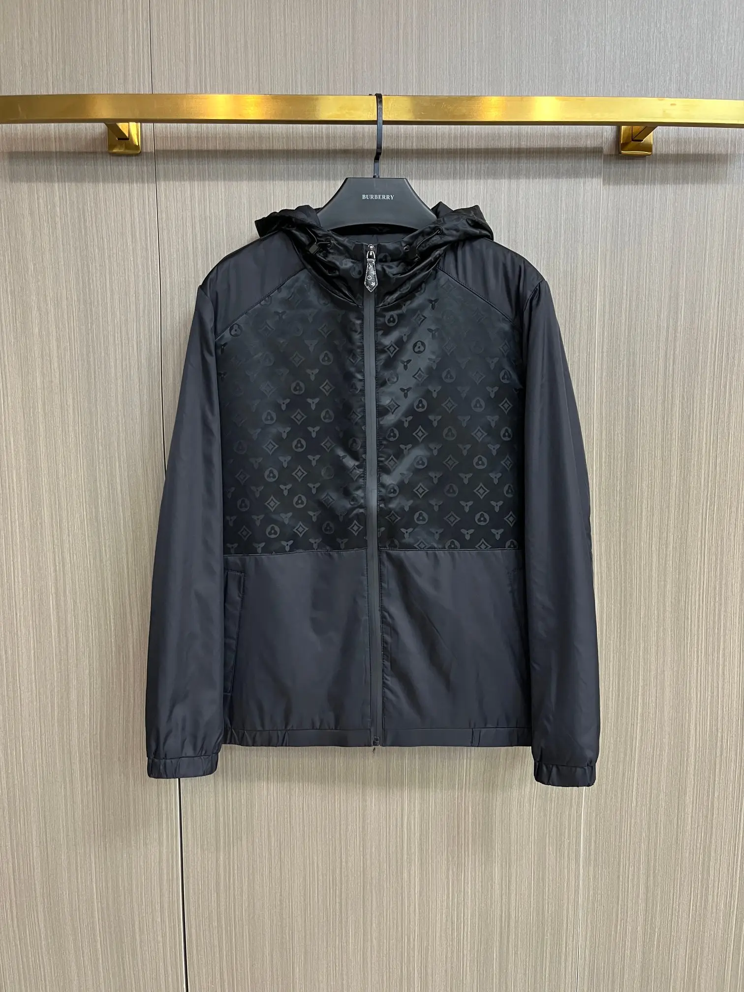 Monogram Panel Hooded Windbreaker Jacket D38014710