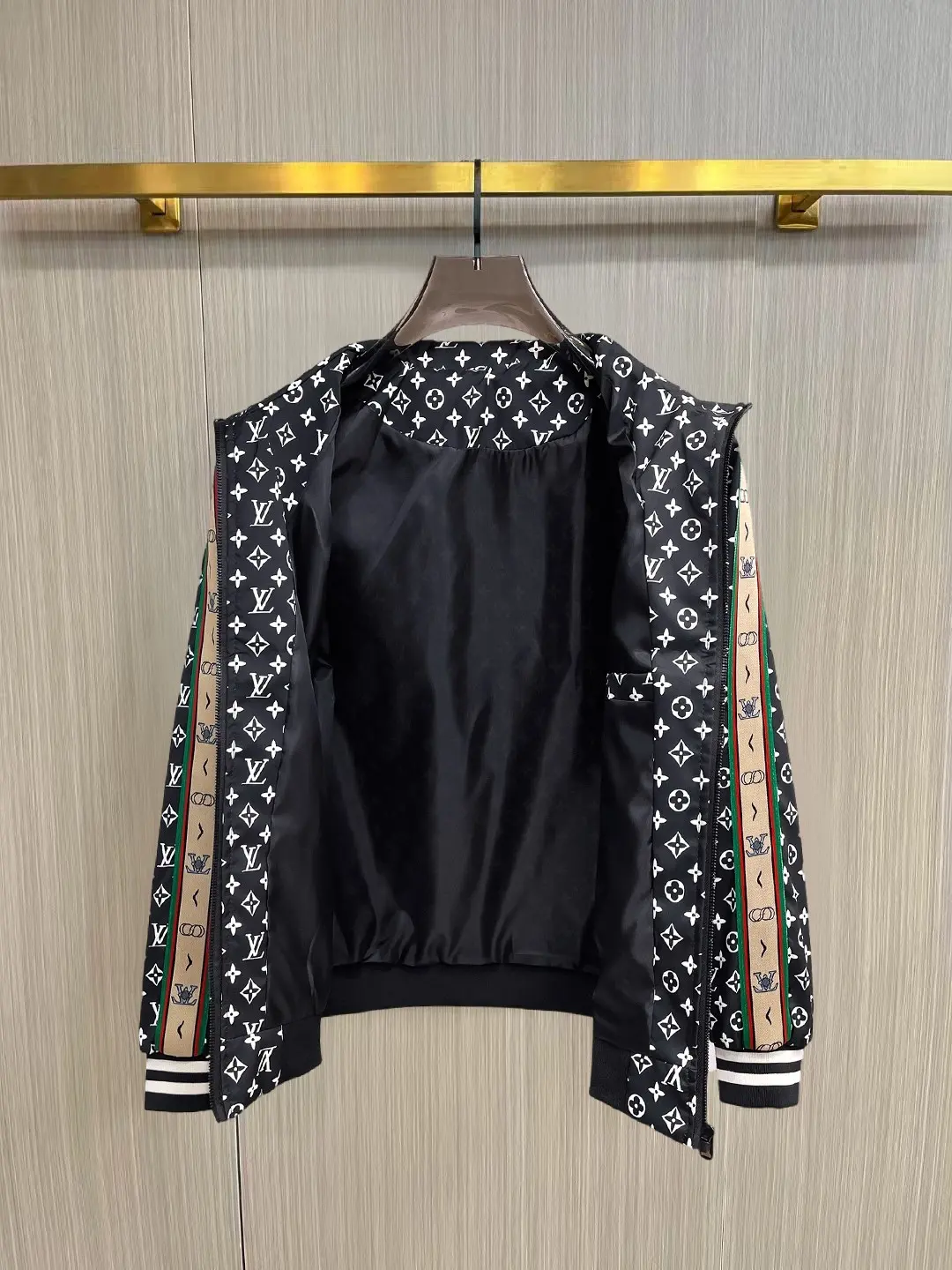 Monogram Print Zip-Up Track Jacket D38014755 — view 3