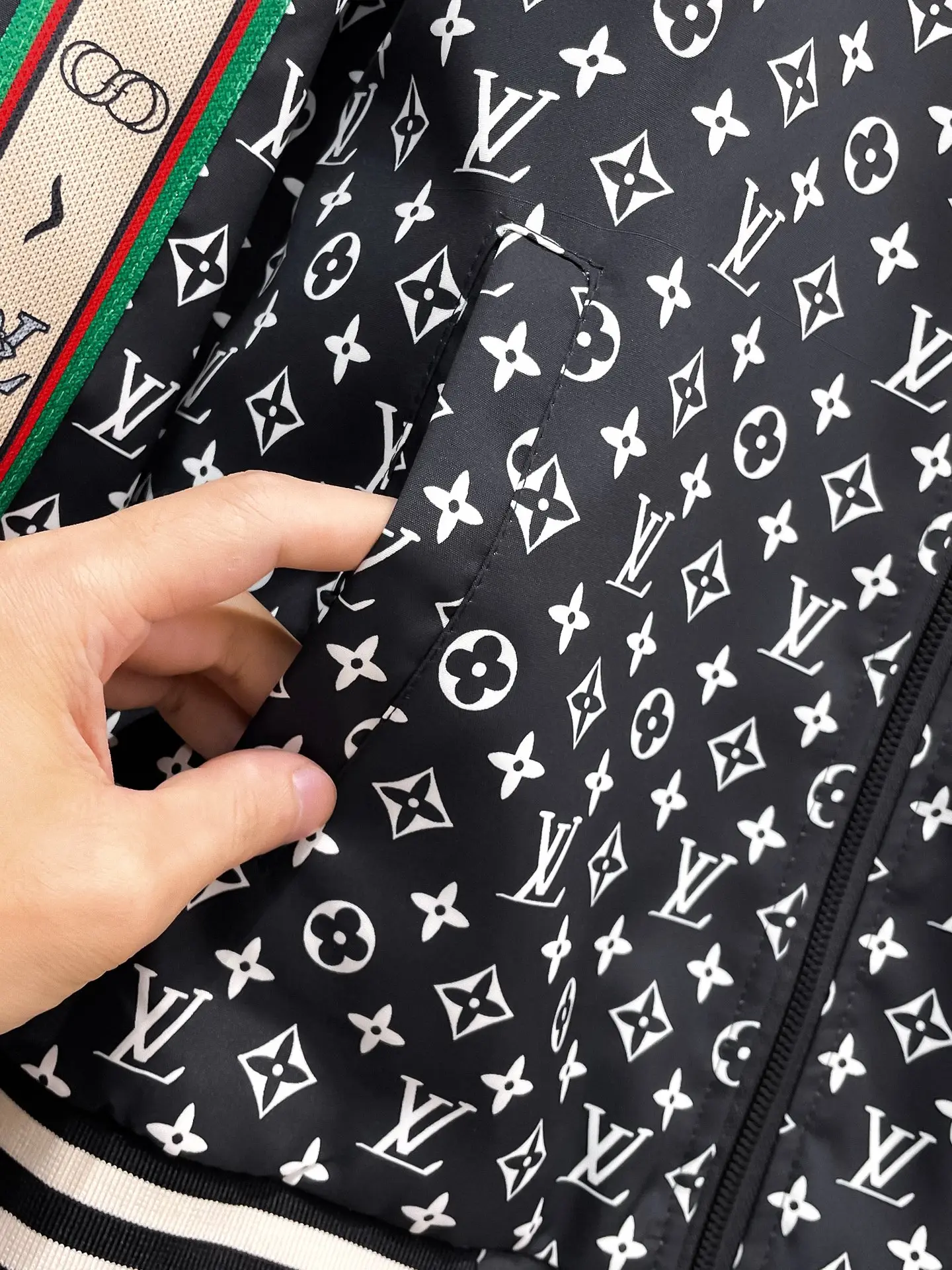 Monogram Print Zip-Up Track Jacket D38014755 — view 8