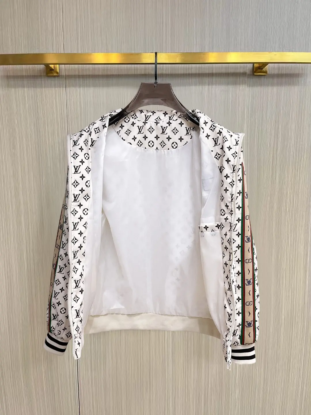 Monogram Print Zip-Up Track Jacket D38014756 — view 3