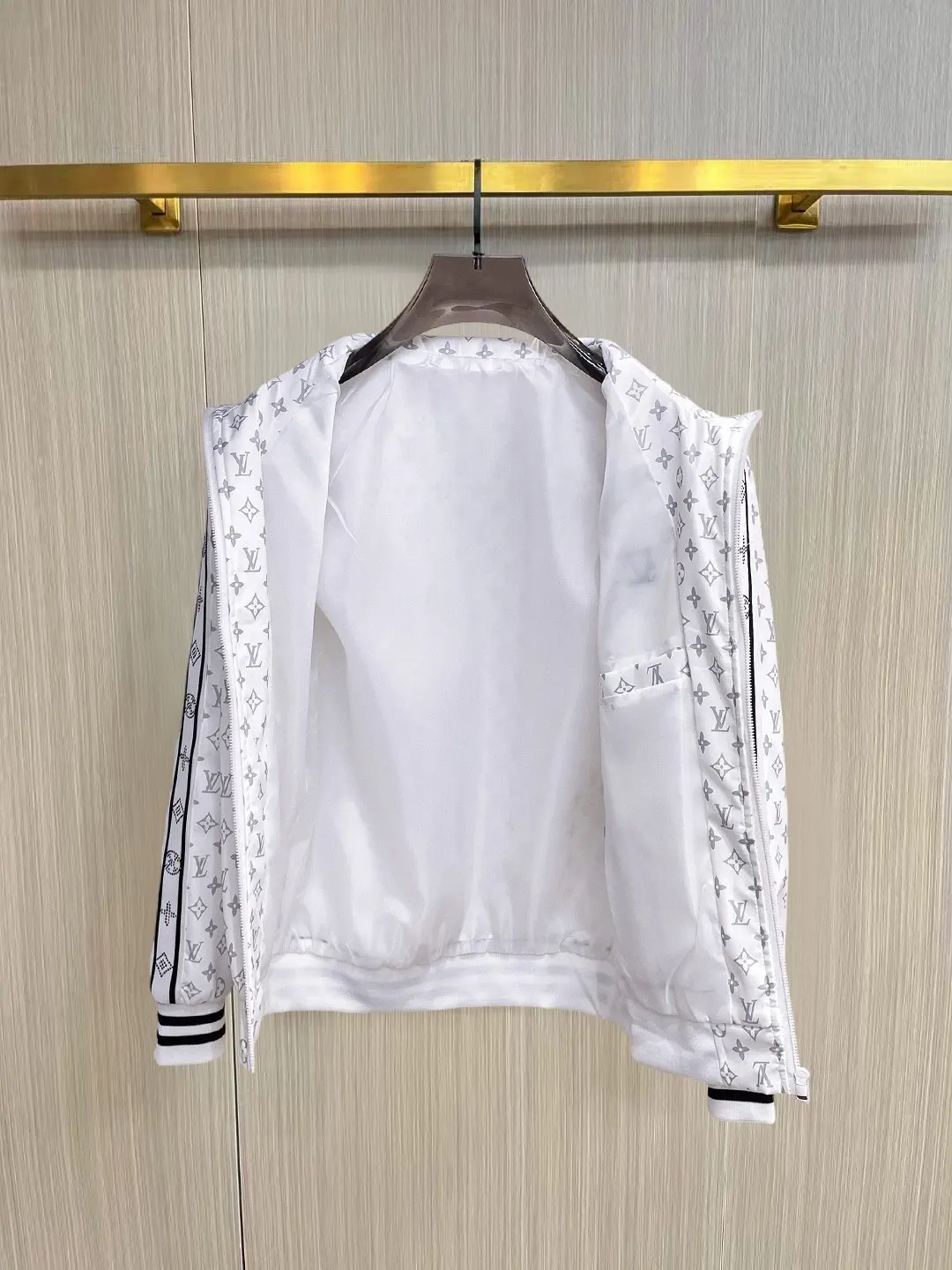 Monogram Print Zip-Up Track Jacket D38014759 — view 3