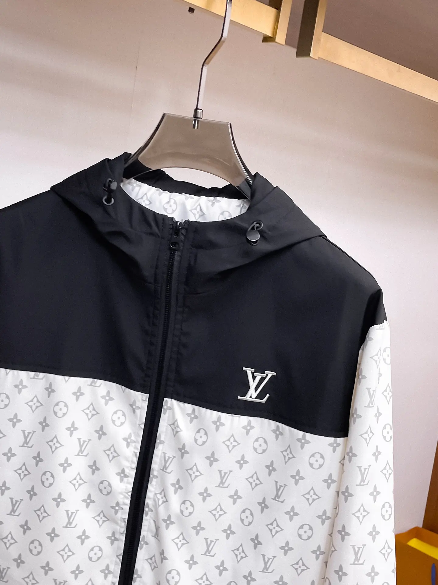 Monogram Color-Block Hooded Windbreaker Jacket D38014758 — view 4