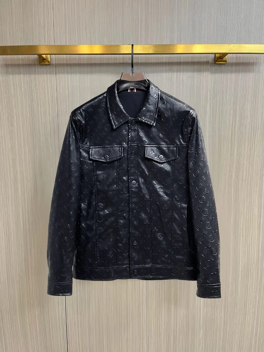 Monogram Embossed Leather Trucker Jacket D38014859
