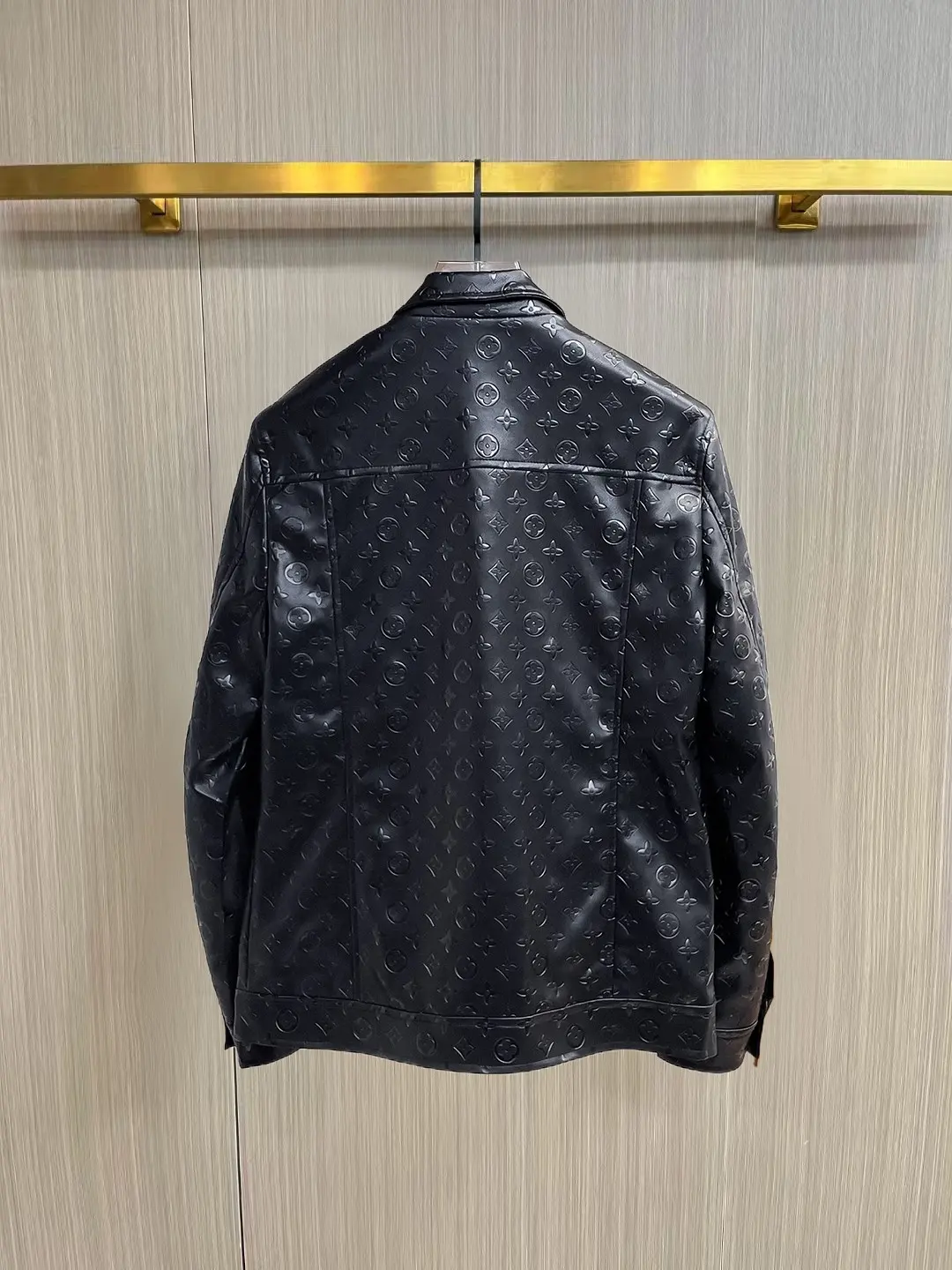 Monogram Embossed Leather Trucker Jacket D38014859 — view 2