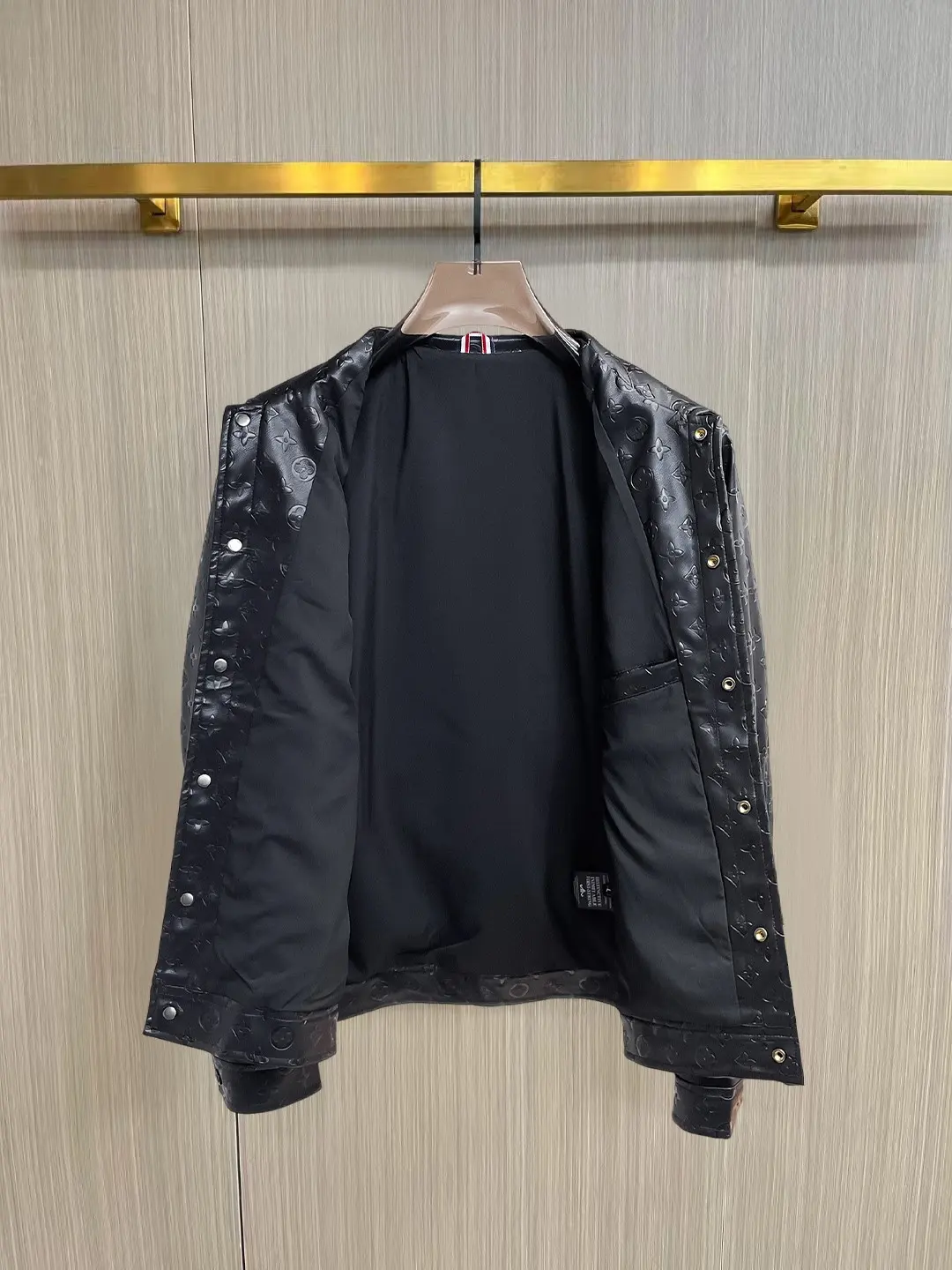 Monogram Embossed Leather Trucker Jacket D38014859 — view 3