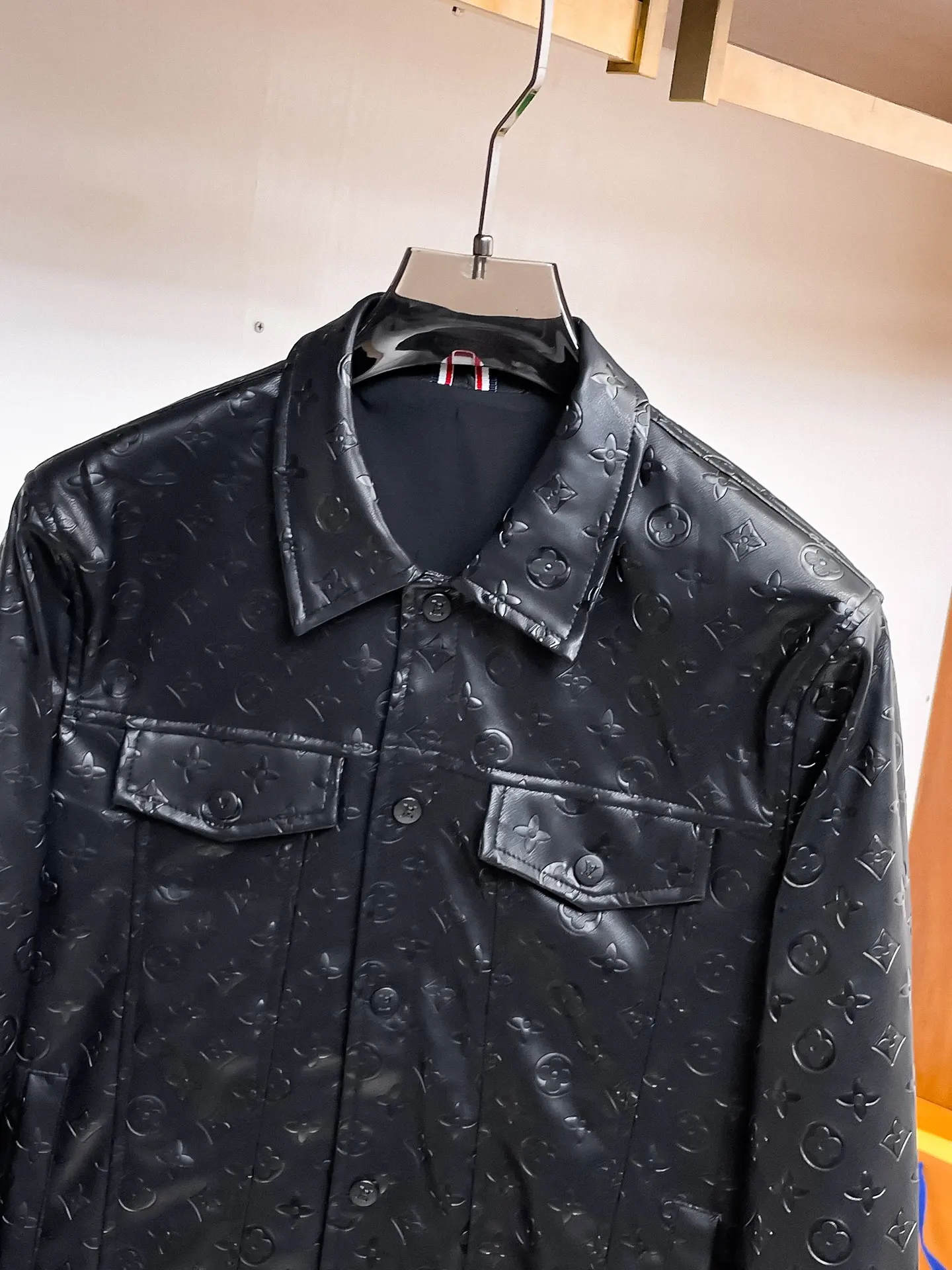 Monogram Embossed Leather Trucker Jacket D38014859 — view 4