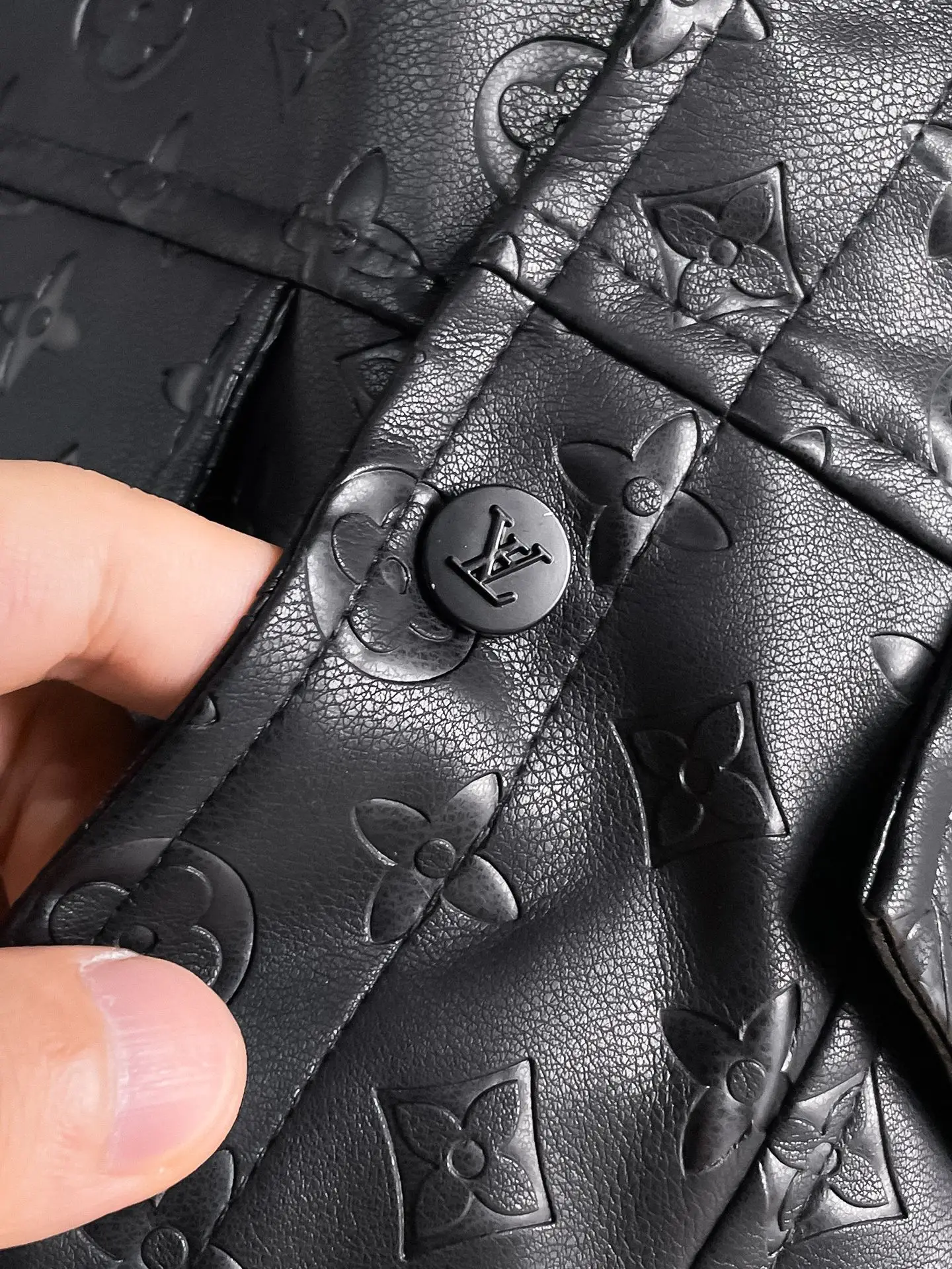 Monogram Embossed Leather Trucker Jacket D38014859 — view 8