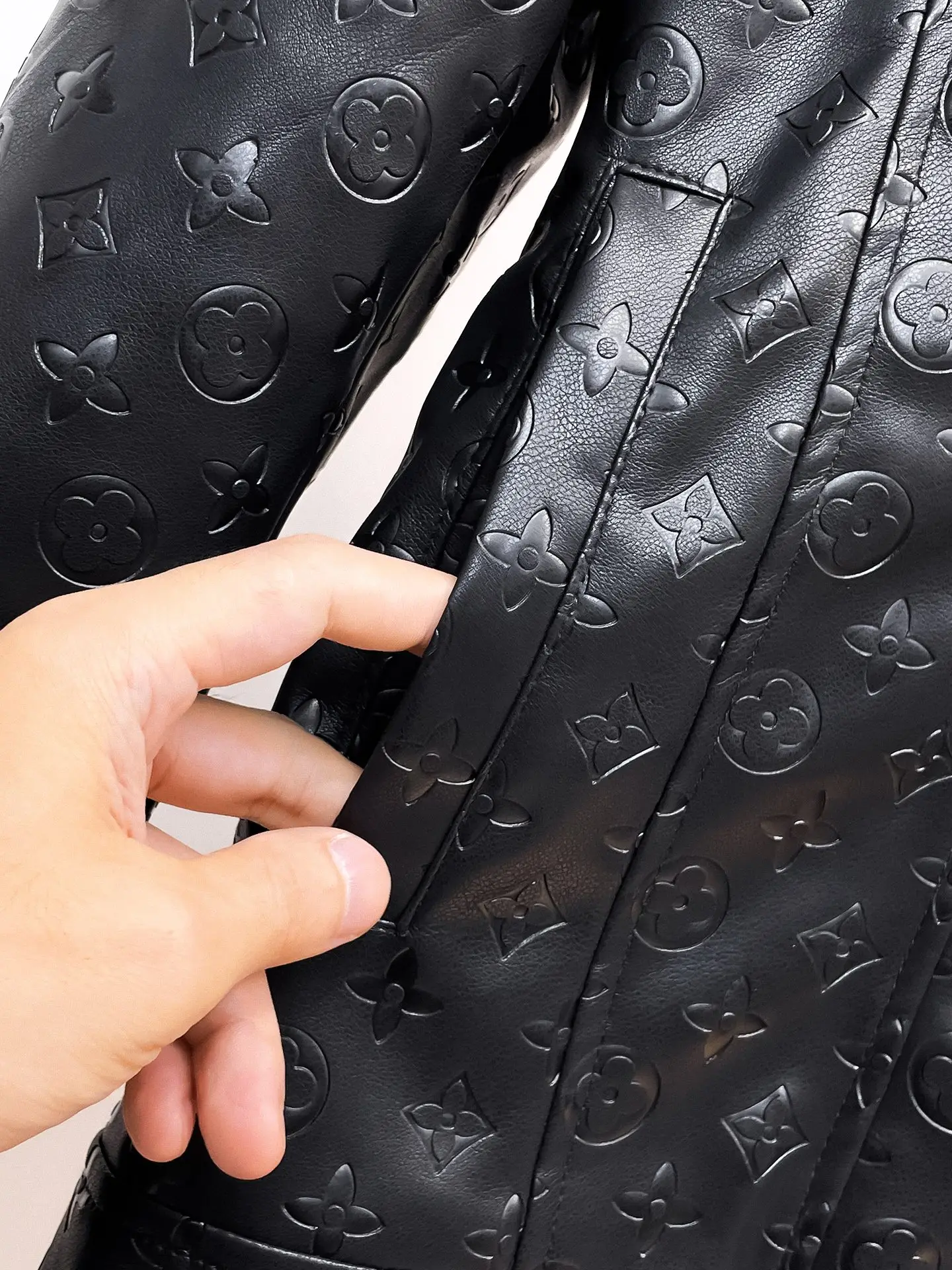Monogram Embossed Leather Trucker Jacket D38014859 — view 9