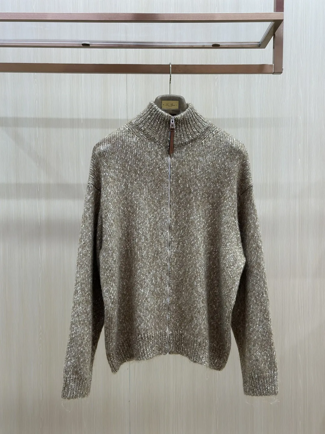 Anagram Intarsia Zip-Up Knit Cardigan D38020441 — view 3