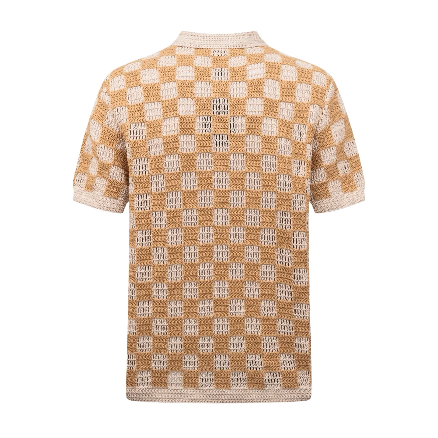 Damier Open-Knit Short-Sleeve Shirt D38522392 — view 2