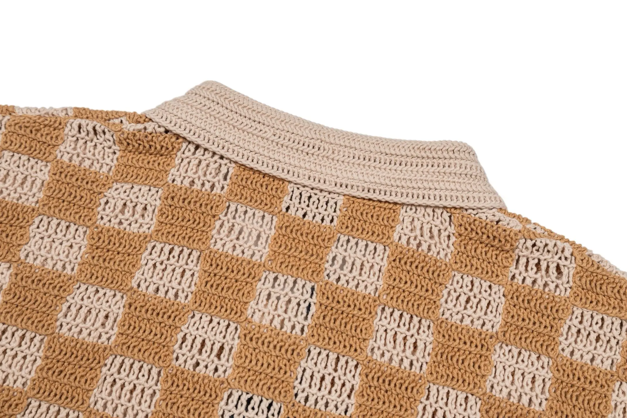 Damier Open-Knit Short-Sleeve Shirt D38522392 — view 4