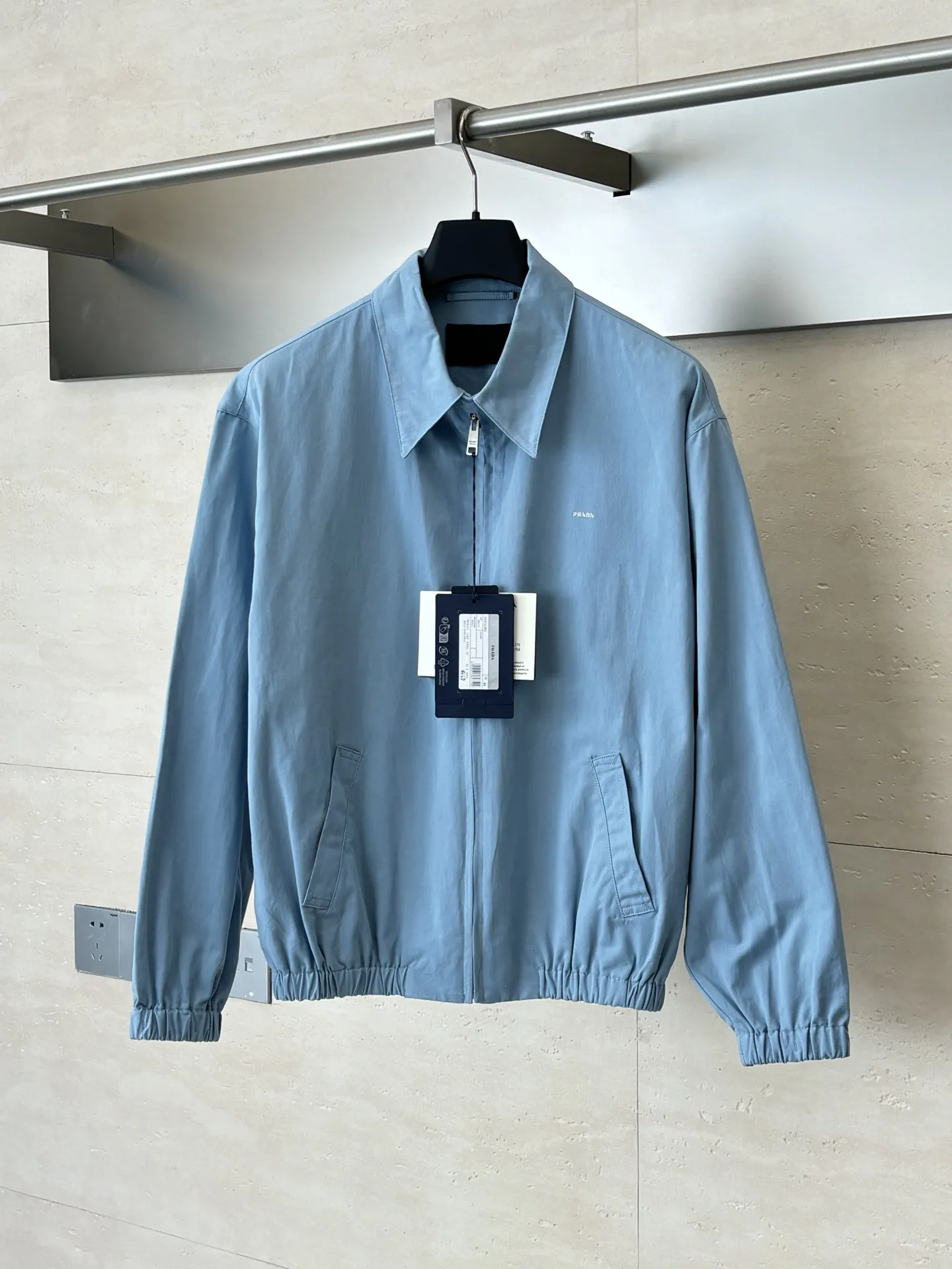 Logo-Embroidered Cotton Canvas Harrington Jacket D38522009