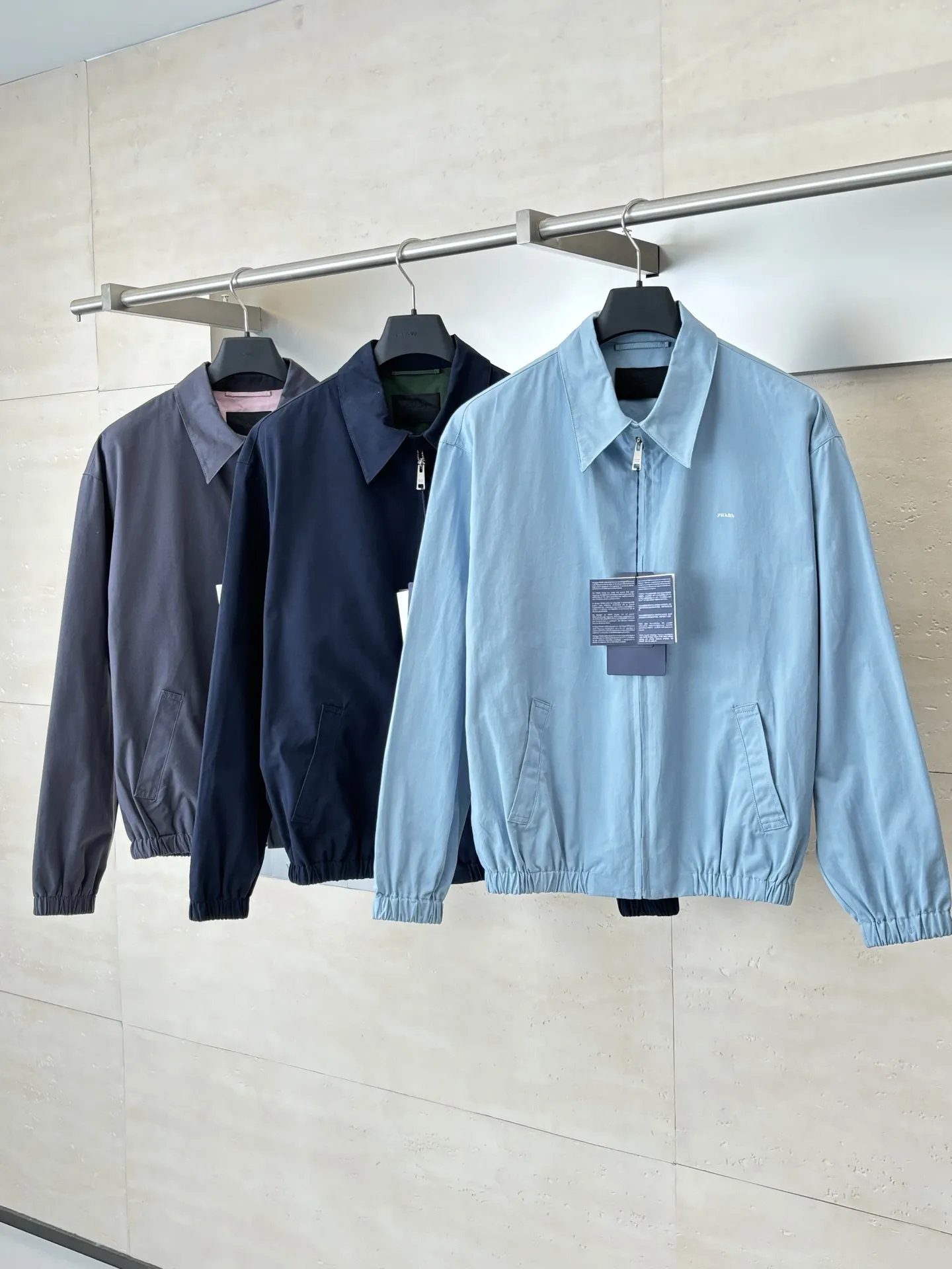 Logo-Embroidered Cotton Canvas Harrington Jacket D38522009 — view 3
