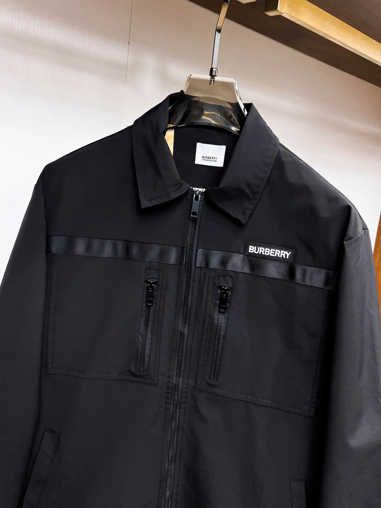 Logo-Appliqué Zip-Up Harrington Jacket D39015097 — view 4