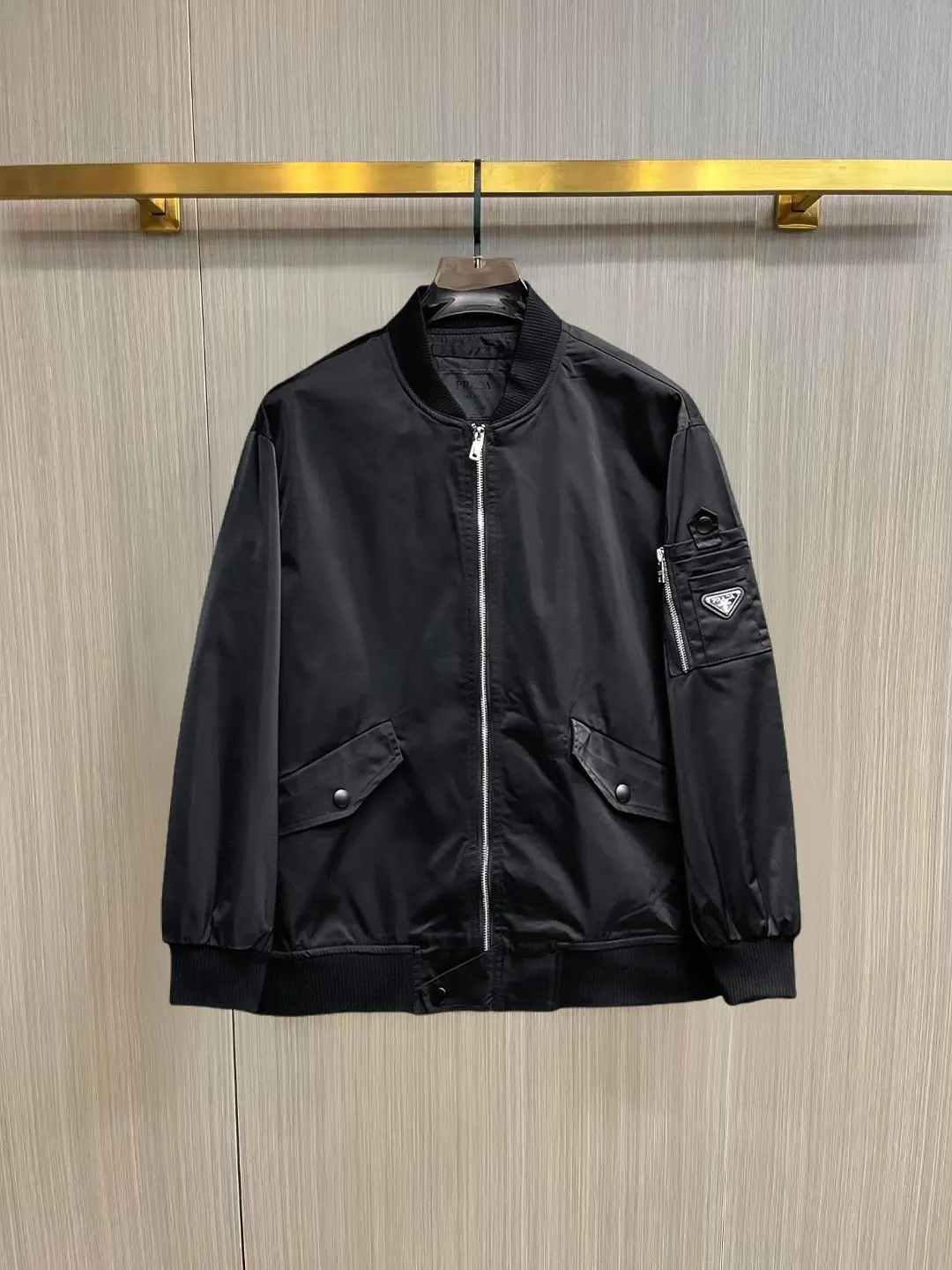Logo-Appliquéd Re-Nylon Bomber Jacket D39014864