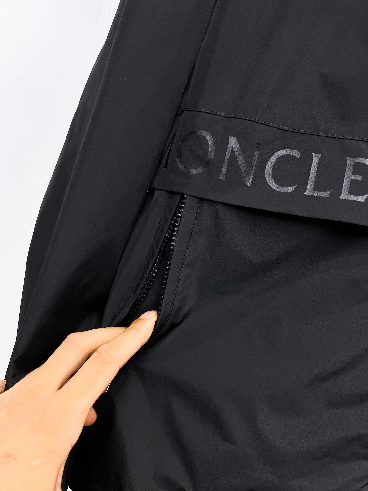 Moncler Hooded Shell Windbreaker Jacket D39015100 — view 11
