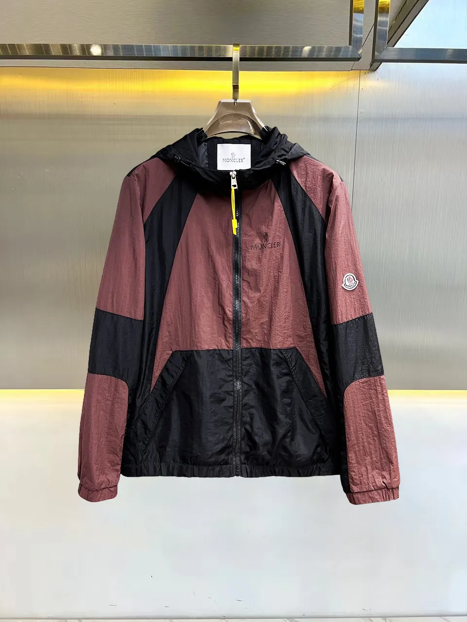 Moncler Color-Block Hooded Windbreaker Jacket D39015095