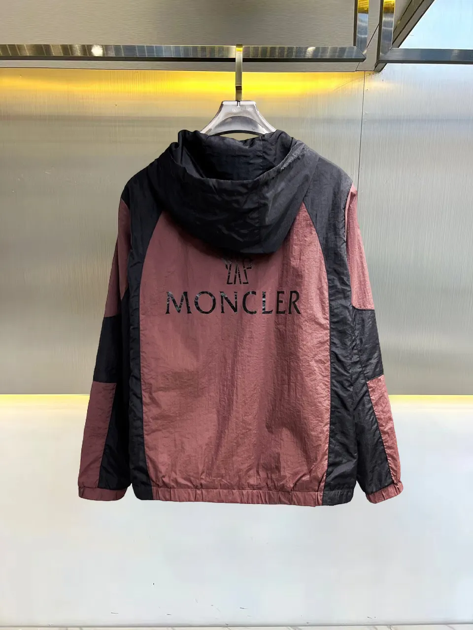 Moncler Color-Block Hooded Windbreaker Jacket D39015095 — view 2