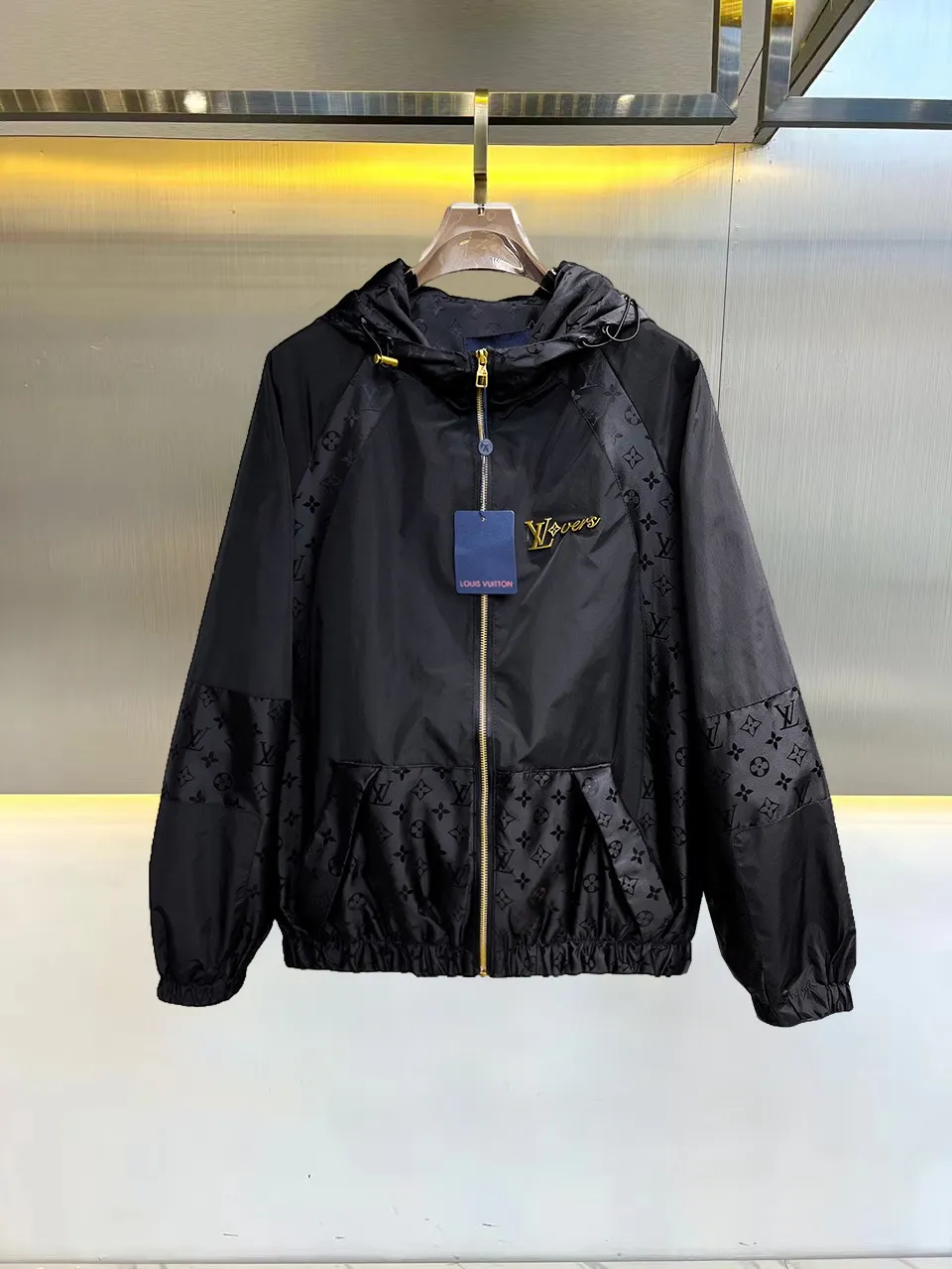 Monogram Panel Hooded Windbreaker Jacket D39015099