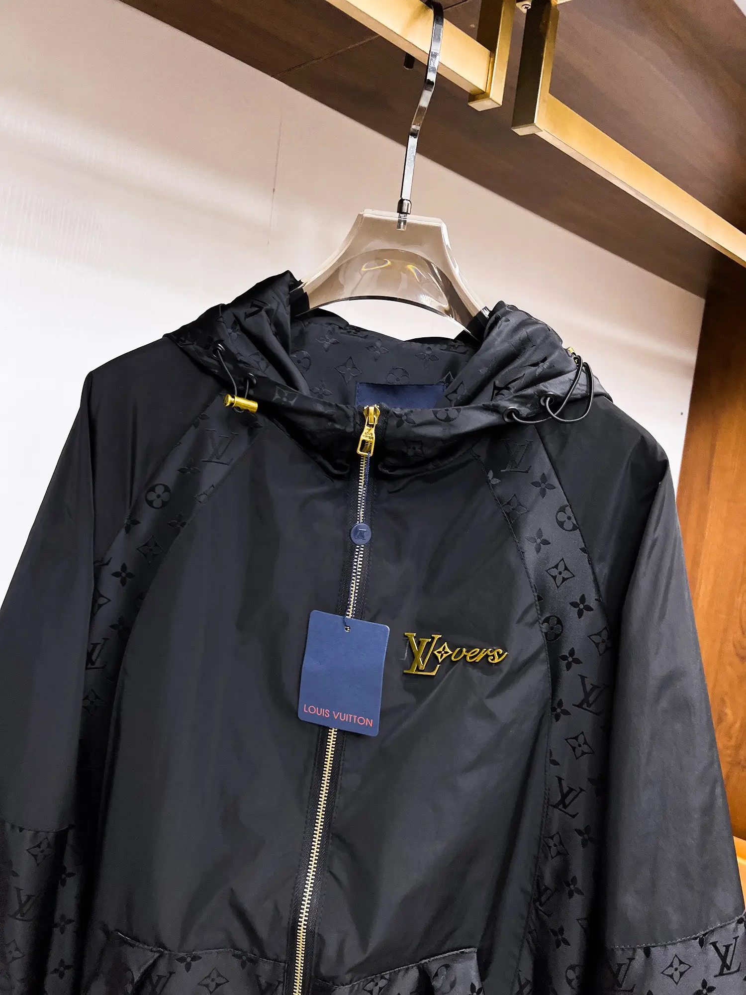 Monogram Panel Hooded Windbreaker Jacket D39015099 — view 4