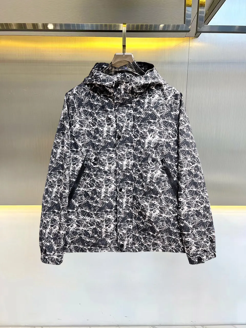 Monogram Marble Print Hooded Jacket D39015092