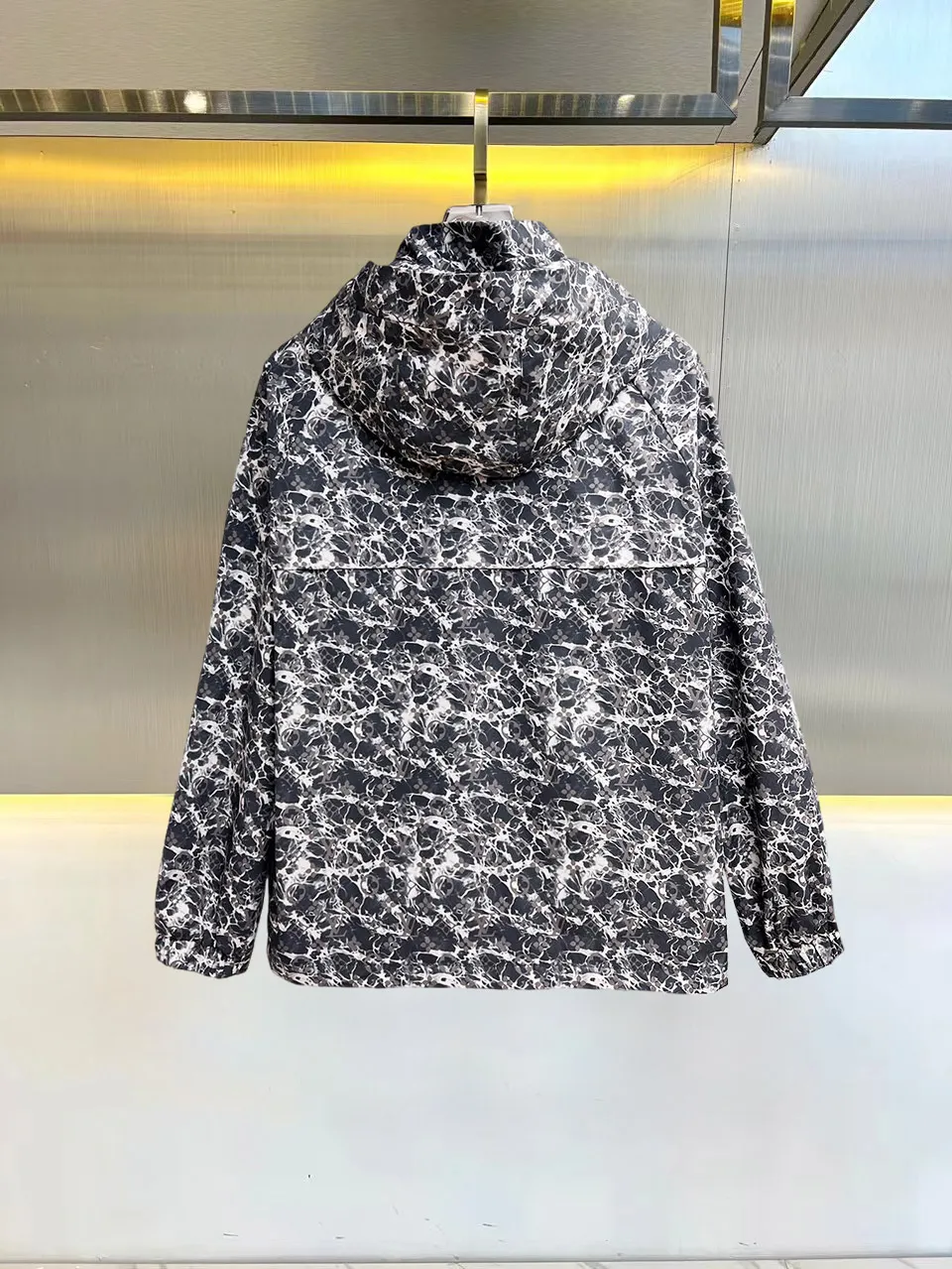 Monogram Marble Print Hooded Jacket D39015092 — view 2