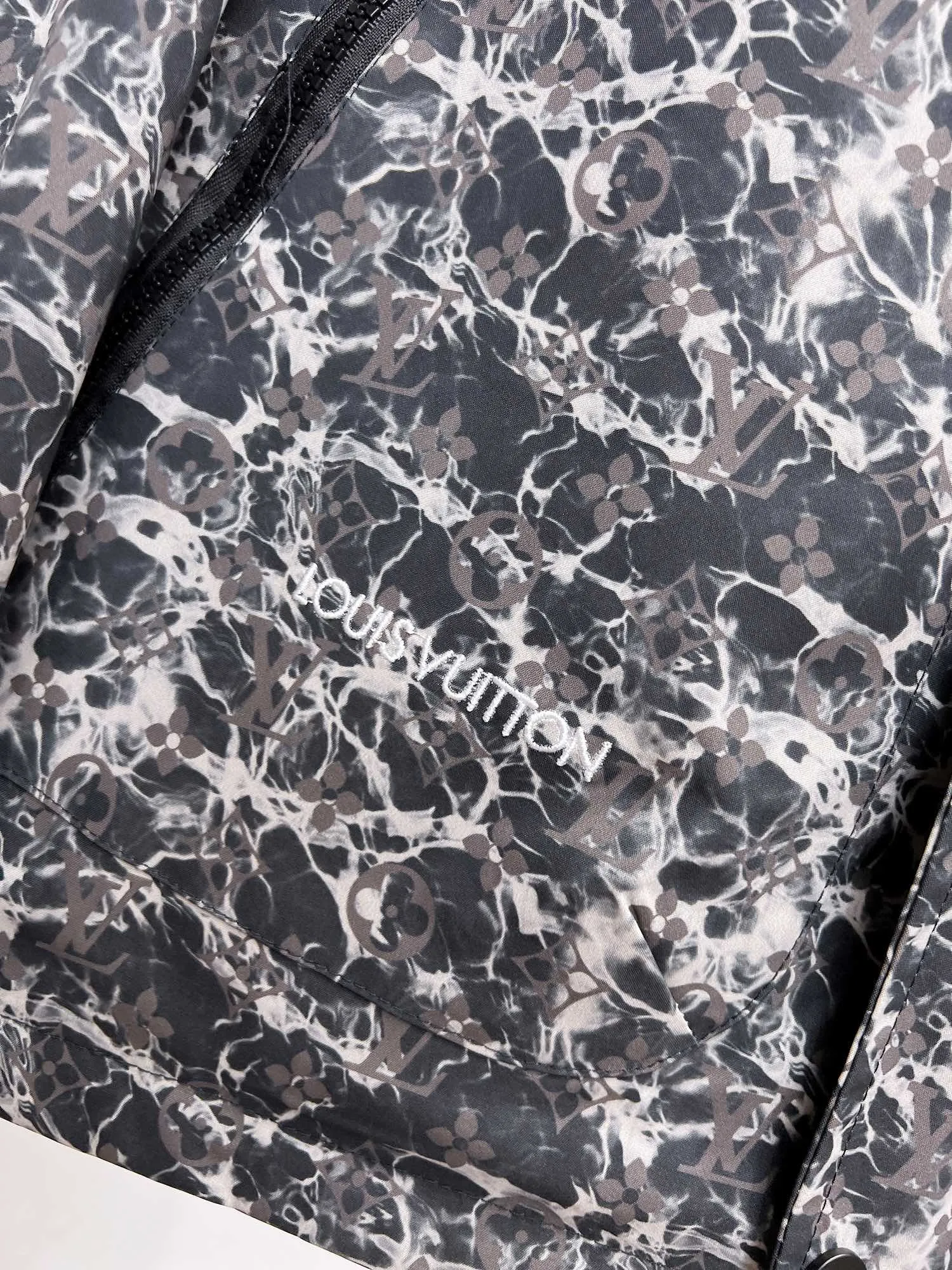 Monogram Marble Print Hooded Jacket D39015092 — view 6