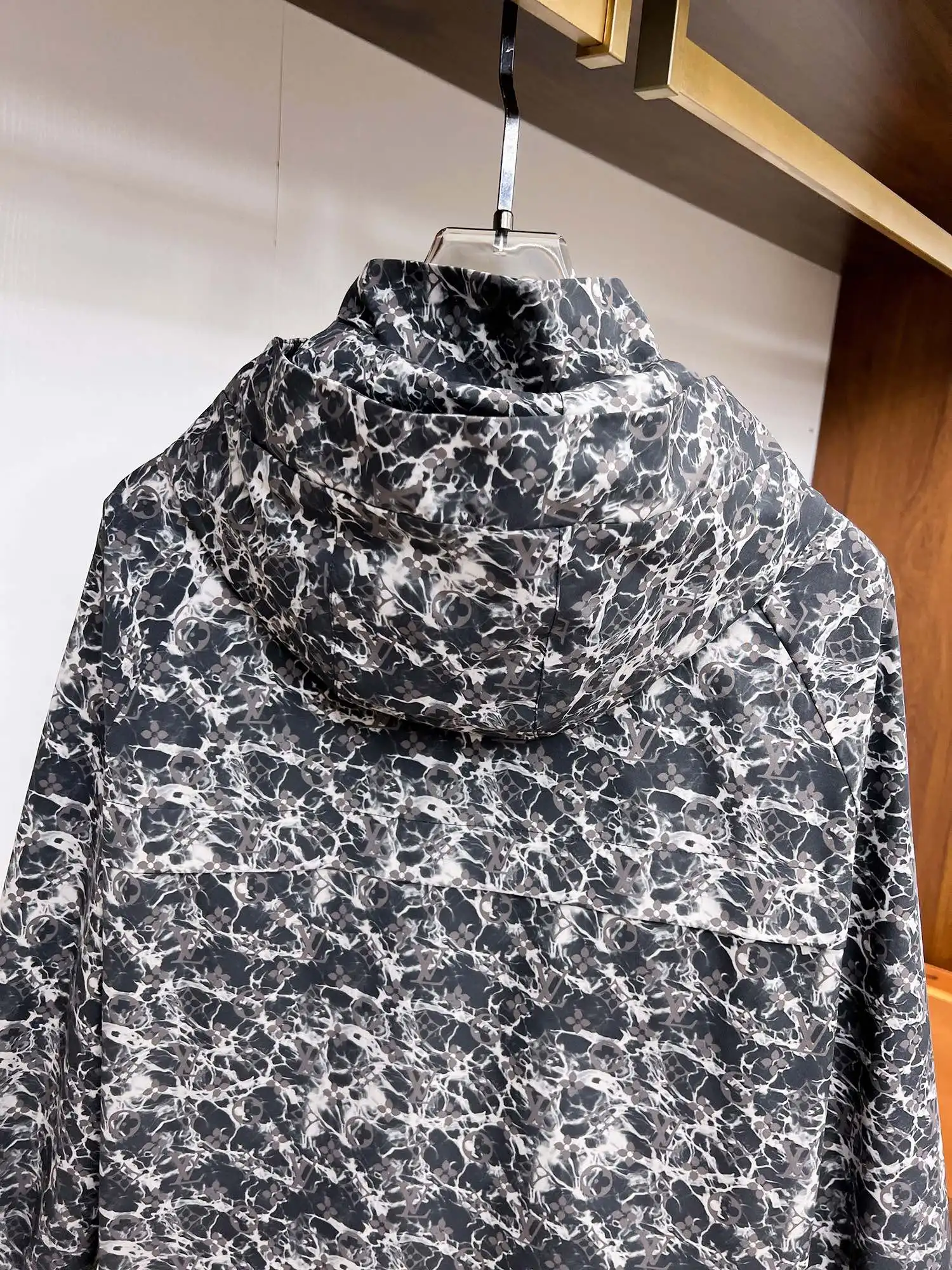 Monogram Marble Print Hooded Jacket D39015092 — view 13