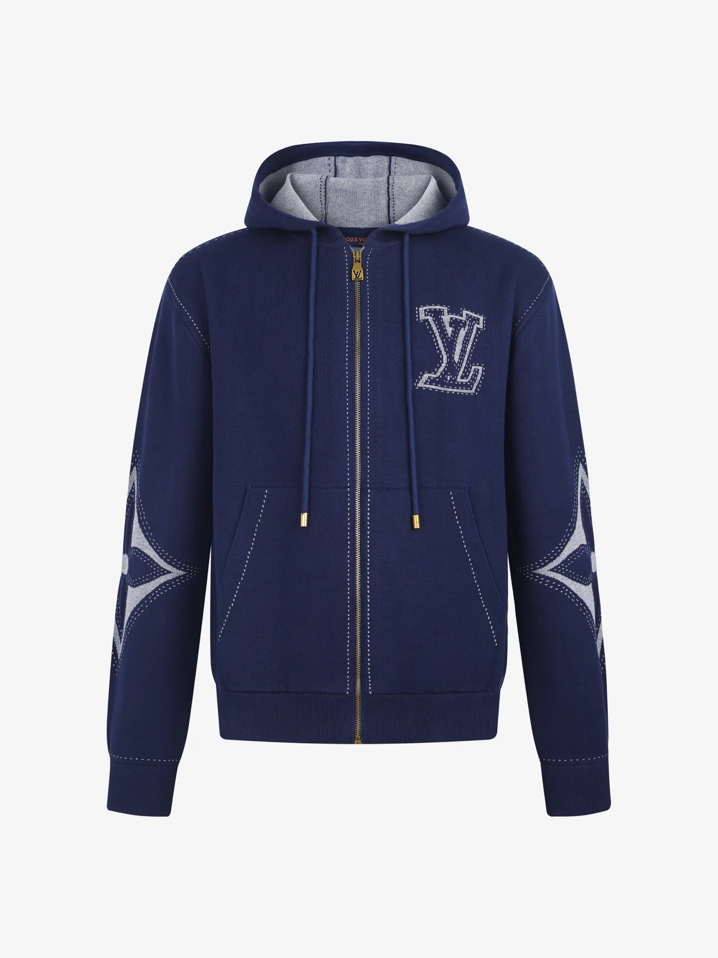 Logo Intarsia Cotton-Blend Zip-Up Hoodie D39020532