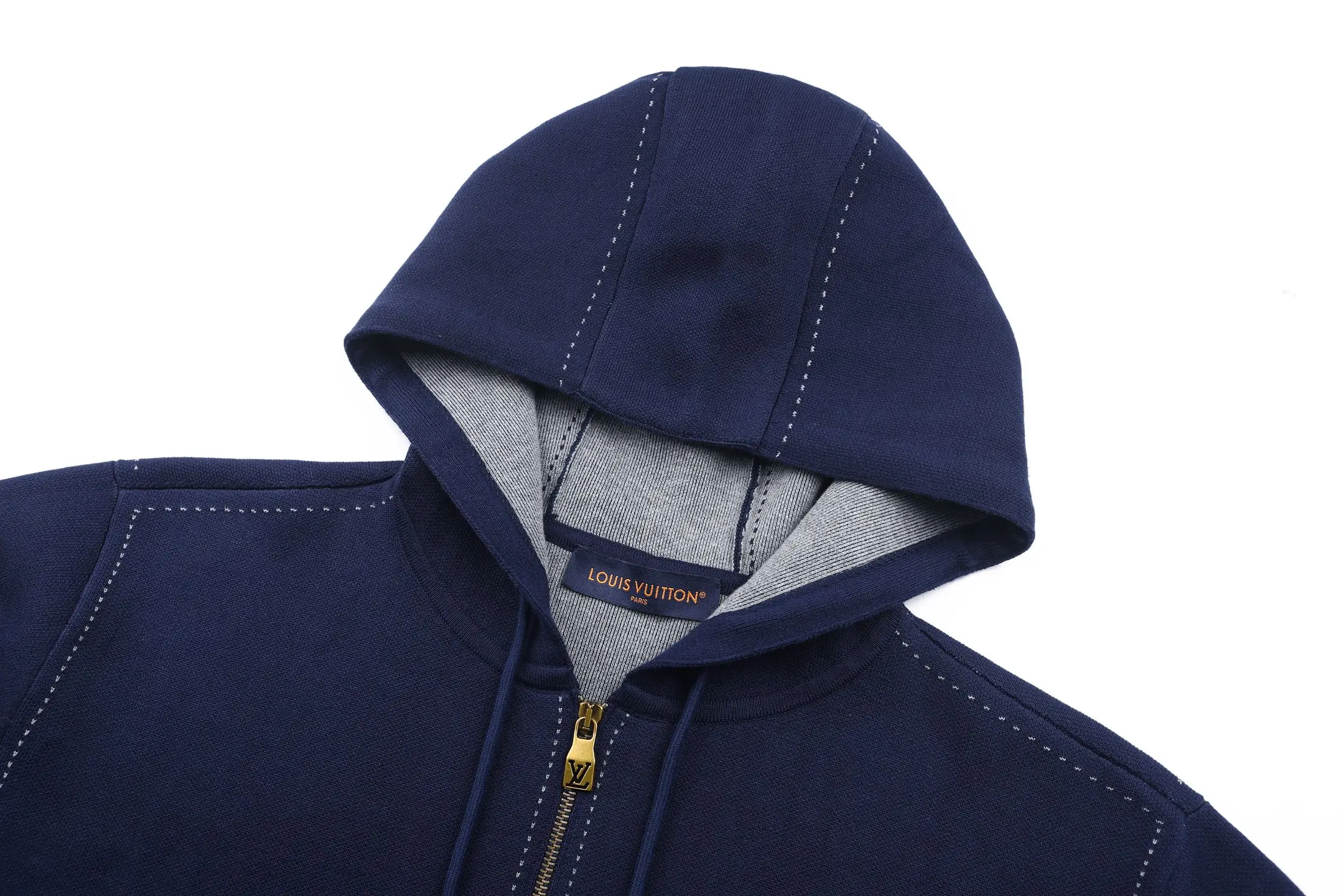 Logo Intarsia Cotton-Blend Zip-Up Hoodie D39020532 — view 4