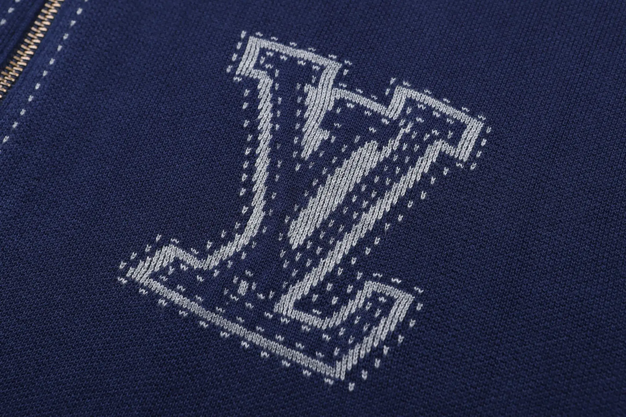 Logo Intarsia Cotton-Blend Zip-Up Hoodie D39020532 — view 6