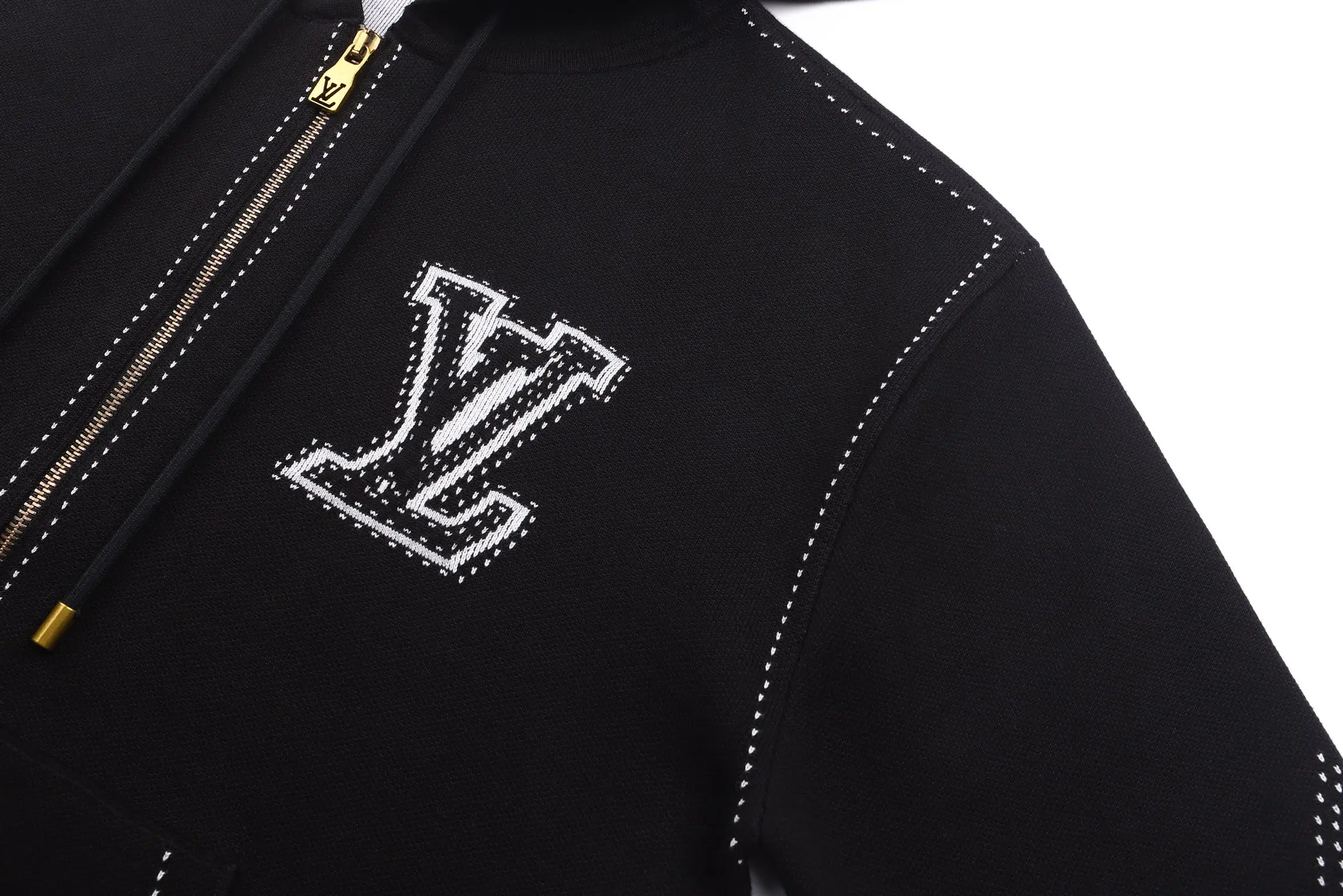 Intarsia Jacquard Cotton-Blend Zip-Up Hoodie D39020531 — view 8