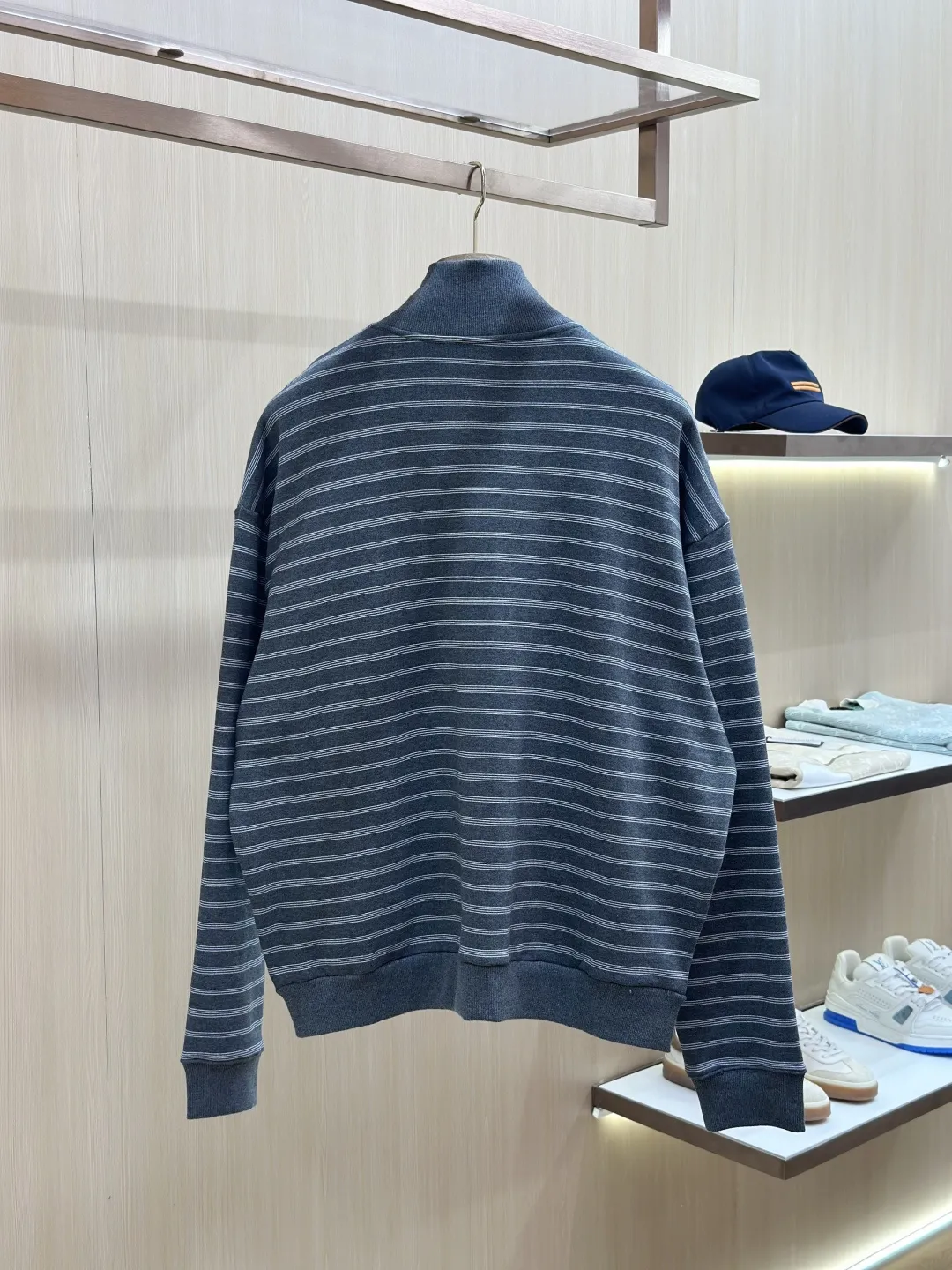 Logo-Embroidered Striped Zip-Up Track Jacket D39020445 — view 2