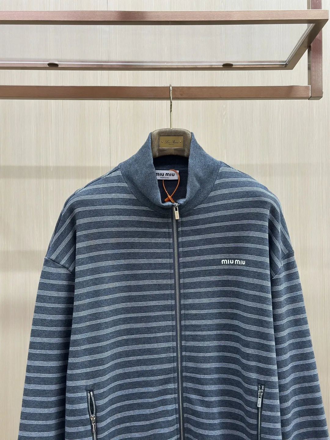 Logo-Embroidered Striped Zip-Up Track Jacket D39020445 — view 4