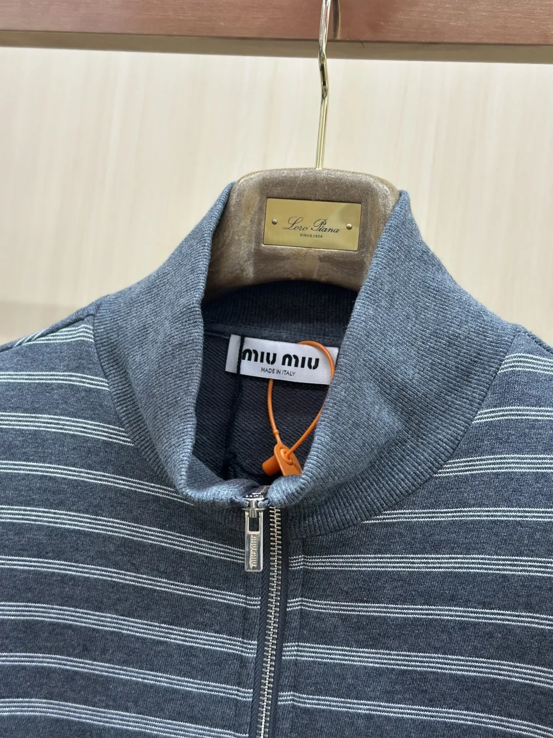 Logo-Embroidered Striped Zip-Up Track Jacket D39020445 — view 5