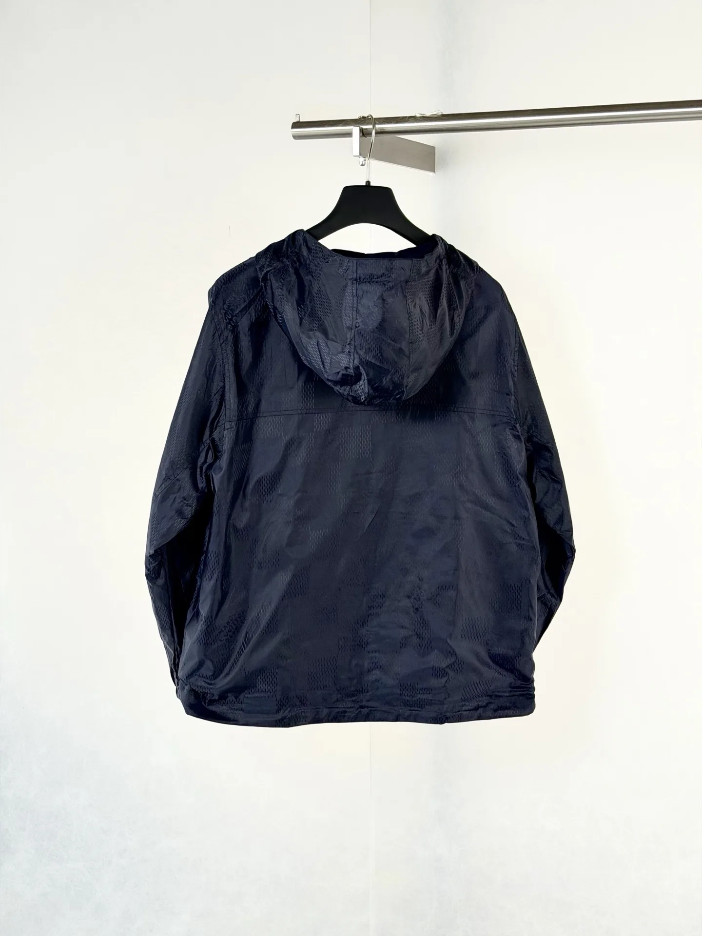 Reversible Damier Jacquard Hooded Windbreaker D39522038 — view 2