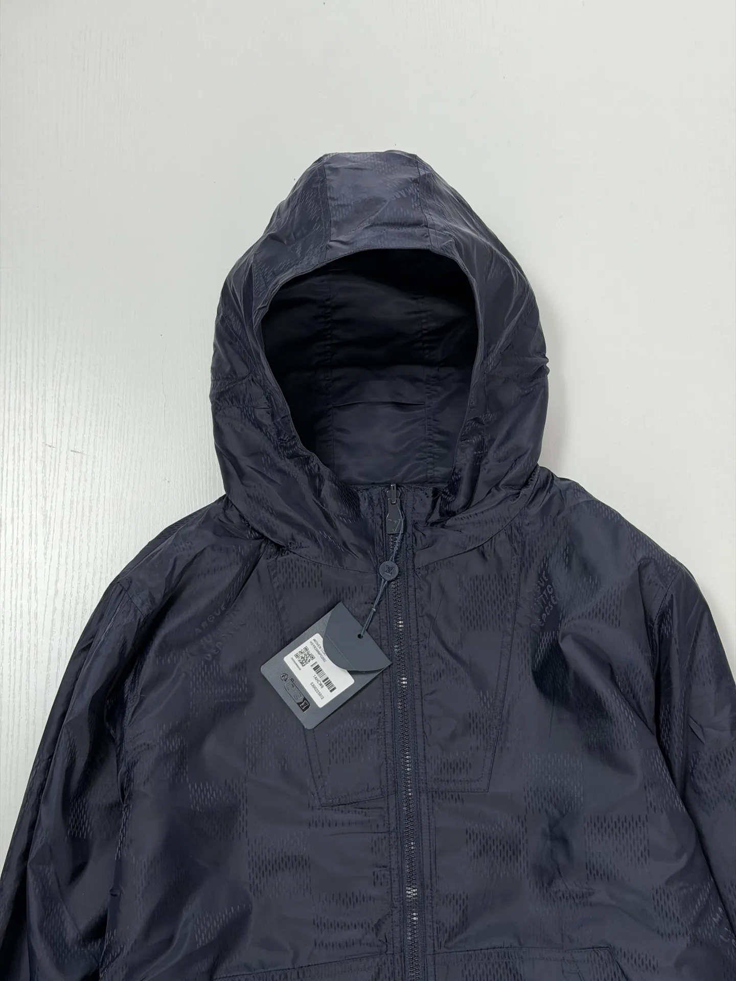 Reversible Damier Jacquard Hooded Windbreaker D39522038 — view 4
