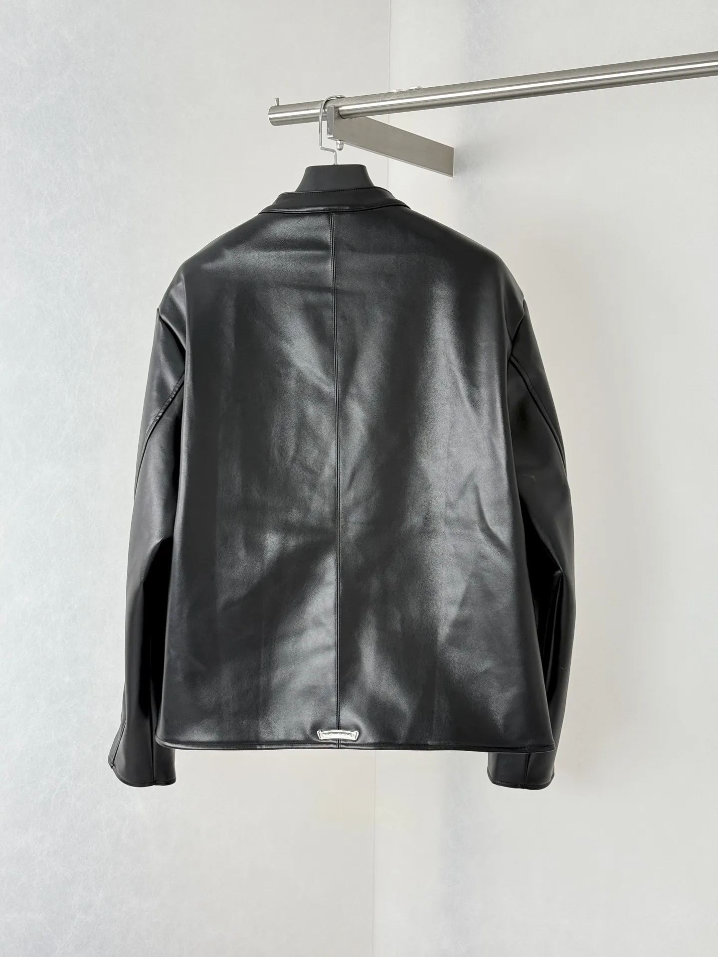 Embroidered Dagger Leather Cafe Racer Jacket D39521977 — view 2