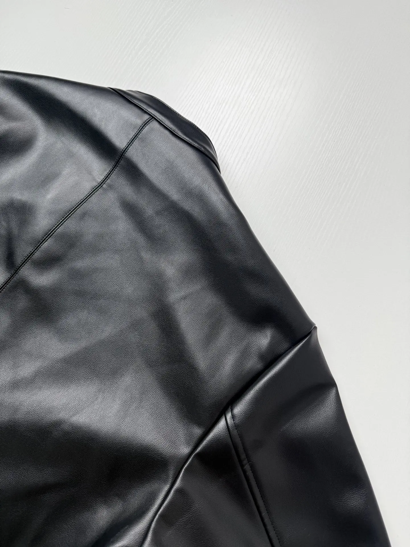 Embroidered Dagger Leather Cafe Racer Jacket D39521977 — view 7