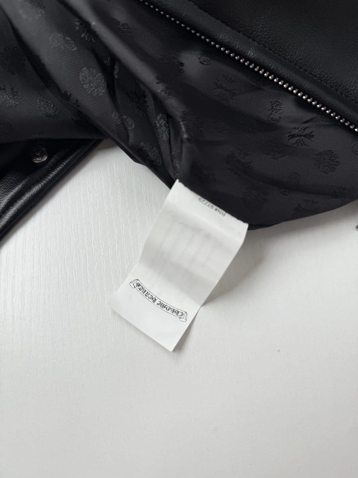 Embroidered Dagger Leather Cafe Racer Jacket D39521977 — view 14