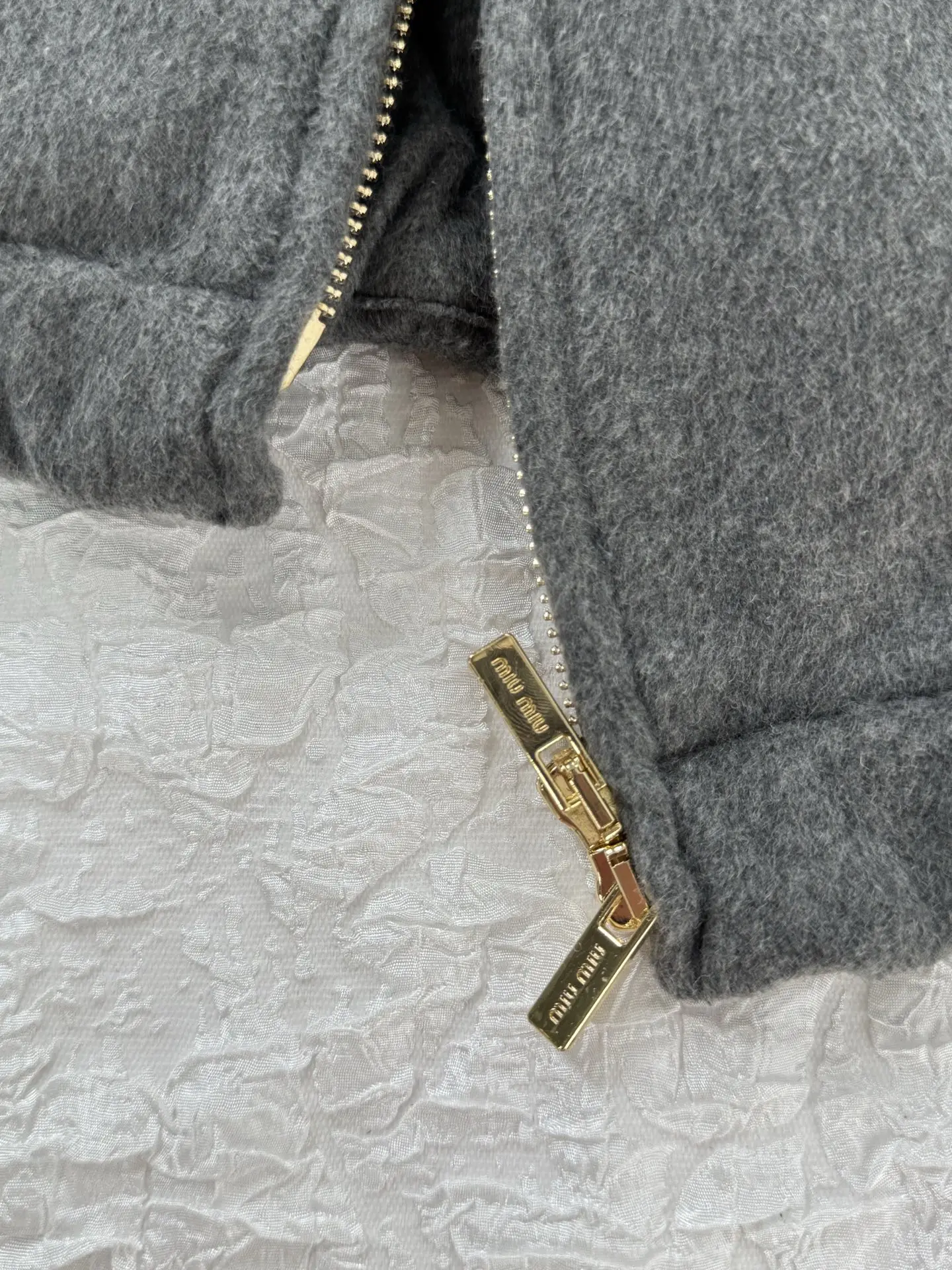 Embroidered Logo Wool Melton Zip Jacket D39520492 — view 6